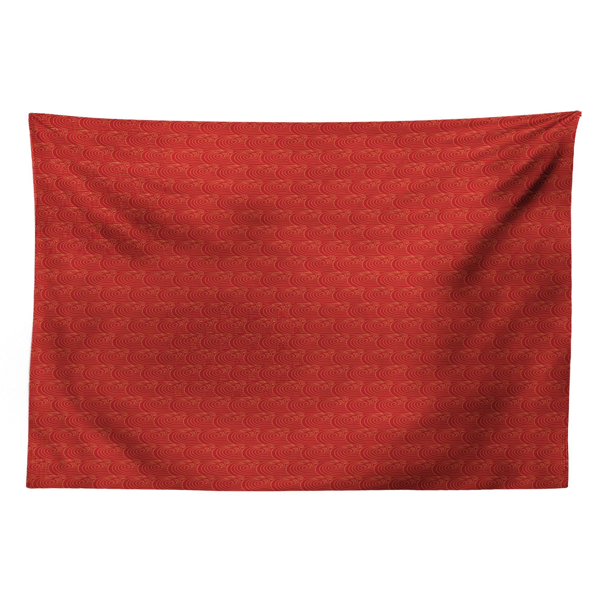 Abakuhaus Wandteppich aus Weiches Mikrofaser Stoff Für das Wohn und Schlafzimmer, rechteckig, Welle Traditionelle japanische Kunst Curls