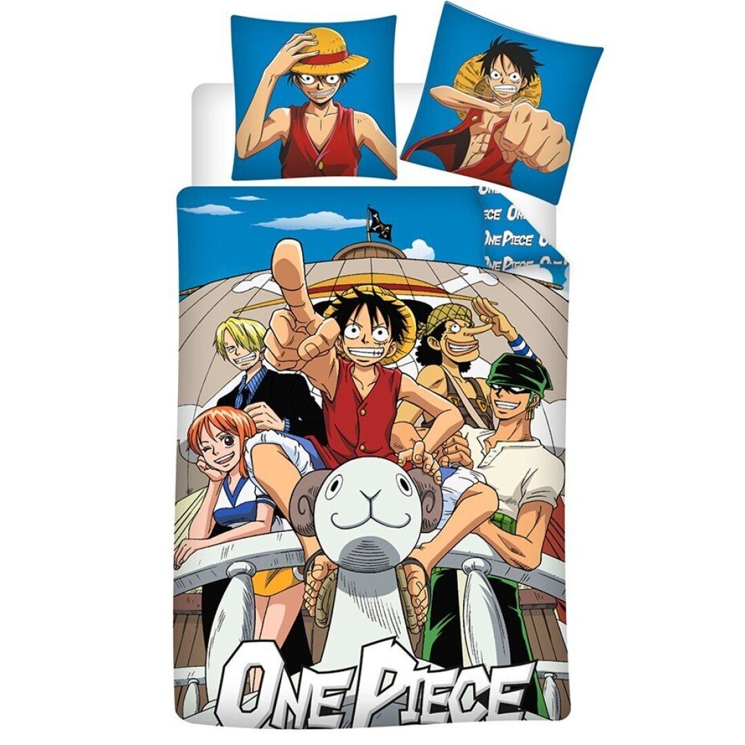 Bettwäsche Anime One Piece Ruffy Jungen Bettwäsche, One Piece Anime, PolyCotton, 1 teilig, Bettdeckenbezug: 135-140x200cm Kissenbezug: 65x65 cm
