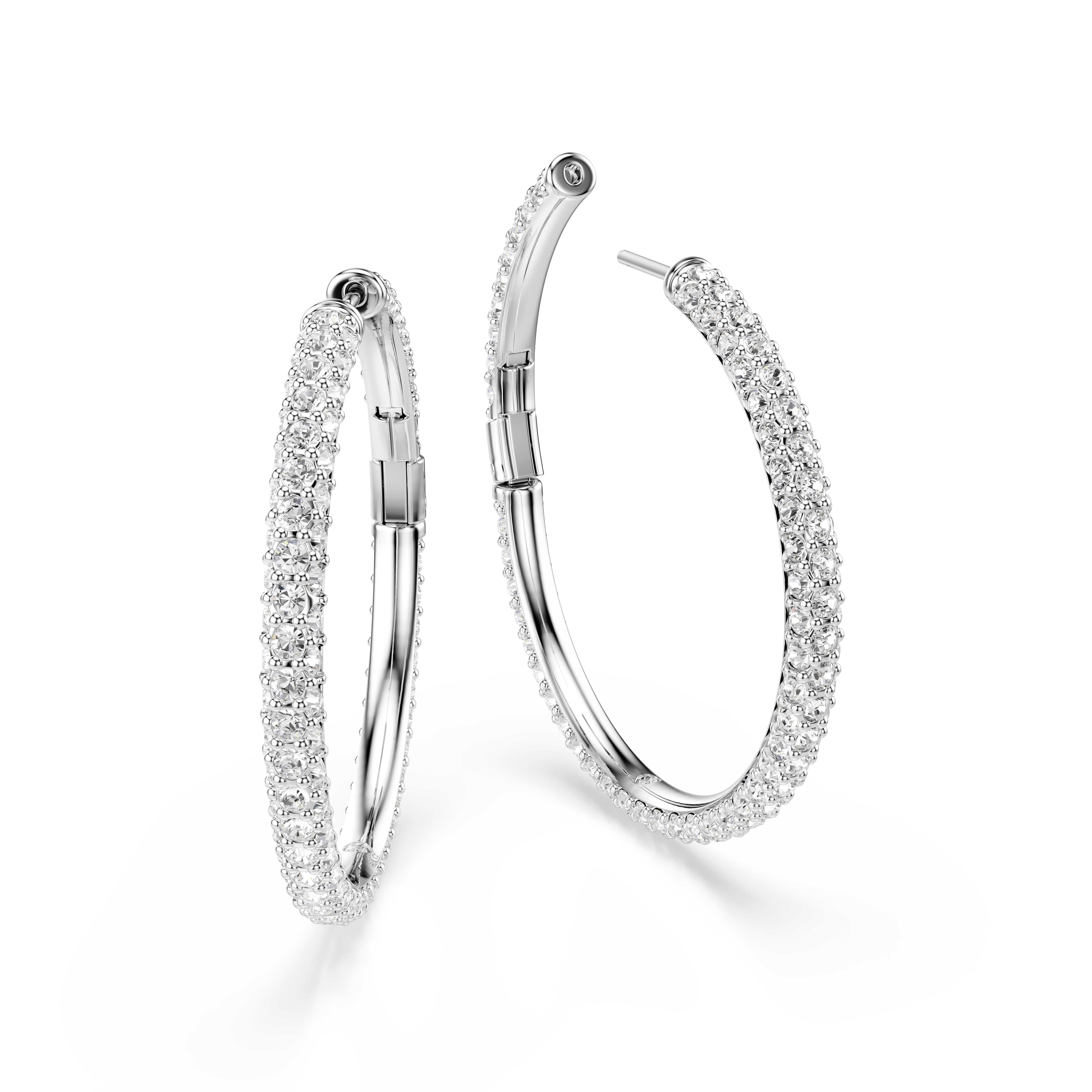 Swarovski Paar Creolen Schmuck Geschenk DEXTERA Ohrringe, mit Swarovski® Kristall