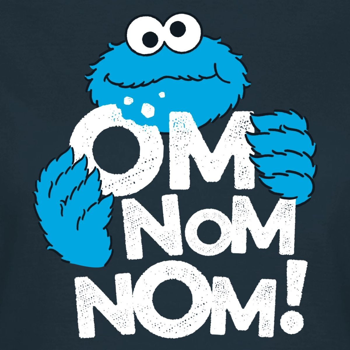 Spreadshirt T-Shirt Sesamstraße Krümelmonster Om Nom Nom Frauen T-Shirt (1-tlg) Slim Fit, fällt klein aus