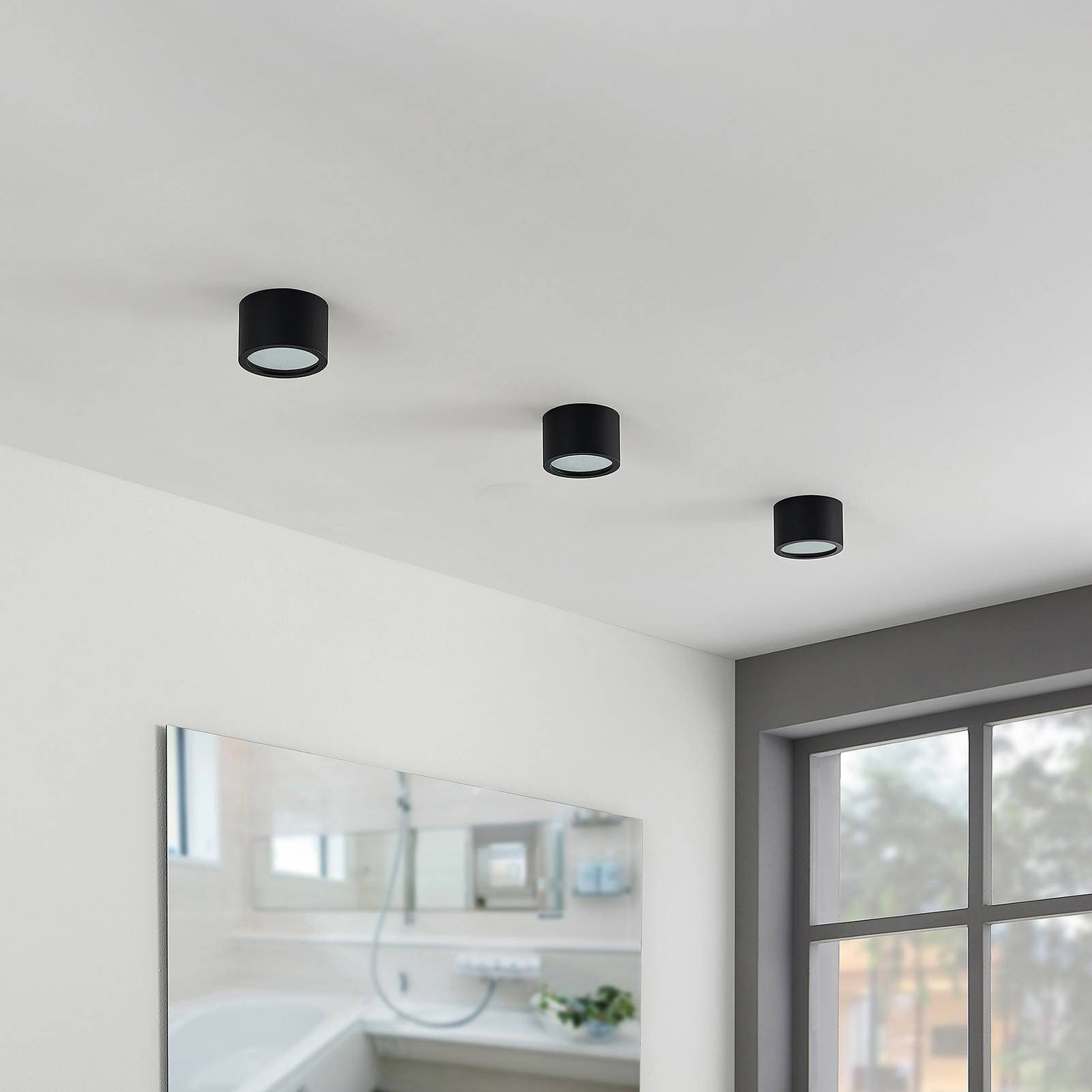Arcchio Deckenstrahler Nieva, Metall, Schwarz IP44, 1 x 11 W LED