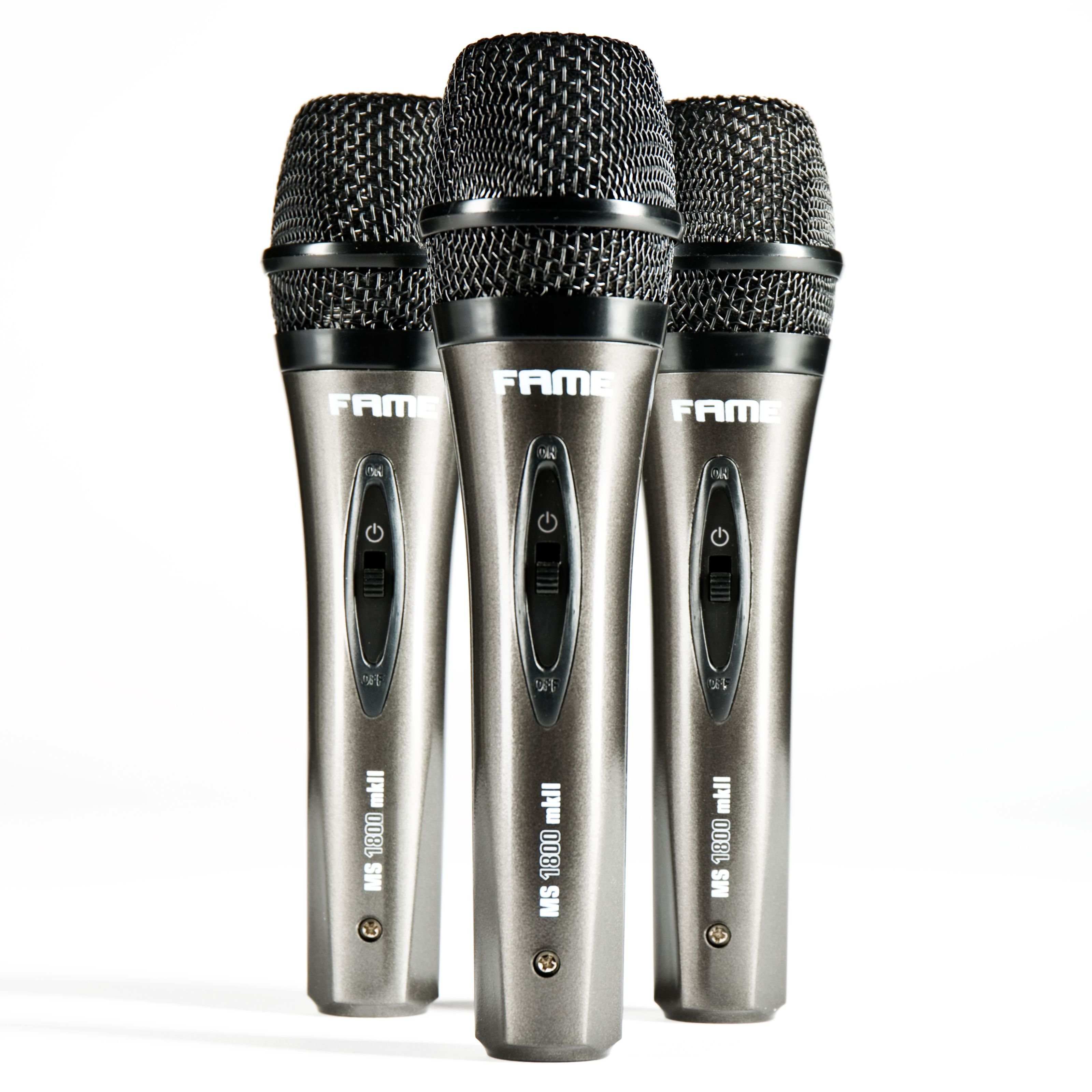 Fame Audio Mikrofon (MS 1800 MKII Dynamisches Gesangsmikrofon Bundle mit Klemmen Case), MS 1800 MKII, Dynamisches Gesangsmikrofon, Bundle
