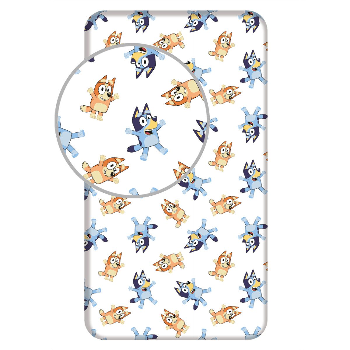 Bluey Spannbettlaken 90 x 200 + 25 cm Kinderbett Matratze Zuhause, Baumwolle