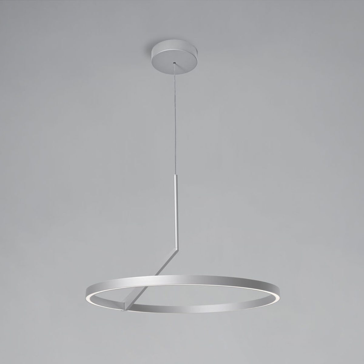 Vivida International LED-Hängeleuchte Meridiana Ring Pendelleuchte mit Up-Down Licht, Titanium, Ø: 60 cm, LED fest integriert, Warmweiß, Hängelampe