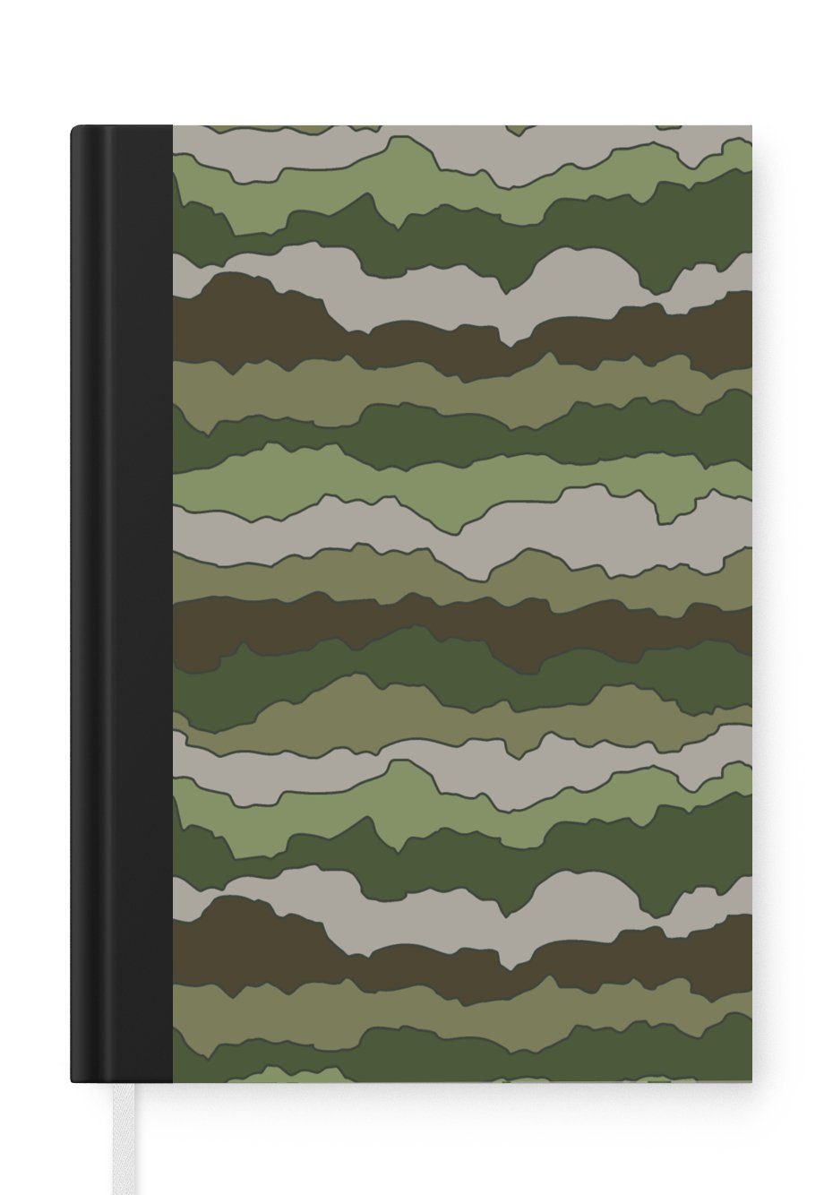 MuchoWow Notizbuch Camouflage - Muster - Armee, Journal, Merkzettel, Tagebuch, Notizheft, A5, 98 Seiten, Haushaltsbuch