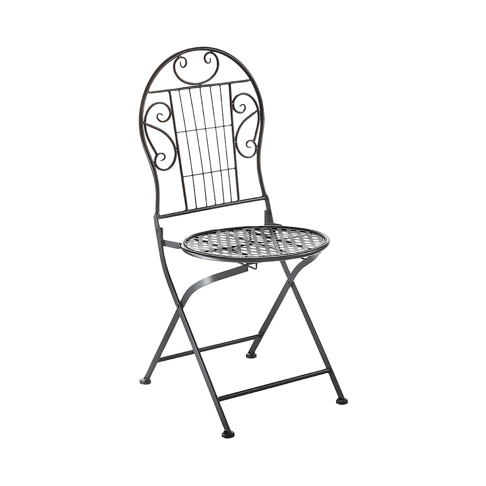 Kobolo 4-Fußstuhl Gartenstuhl Metallstuhl Klappstuhl Metall schwarz (zusamm günstig online kaufen