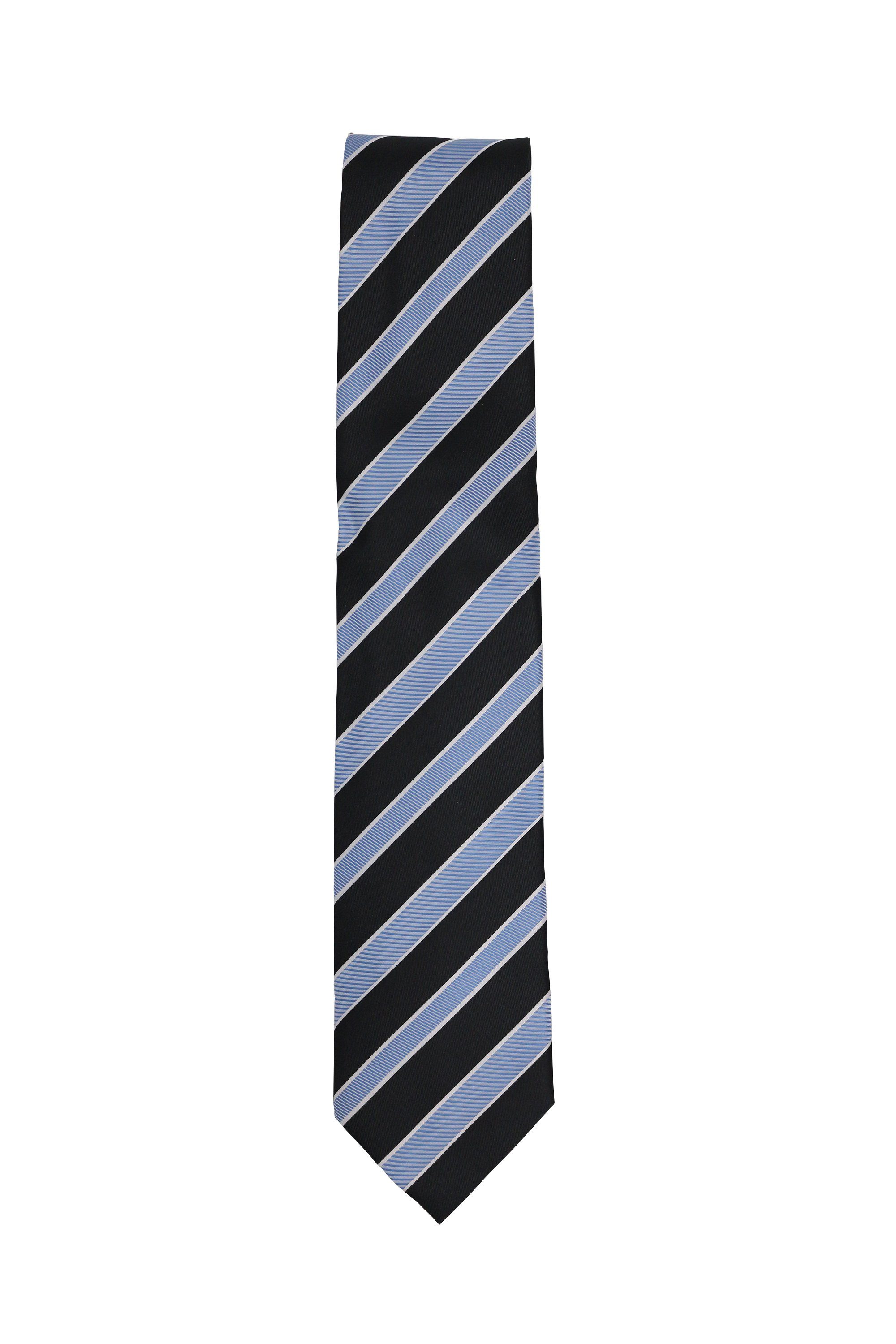 Fabio Platinum Schlips Blaue Farini (ohne Krawatte Herren (8cm), 8cm - verschiedene Krawatte in Schwarz Männer Box, Breit Blautöne - Gray/Cool Blue/Ice Gestreift) Blue Blau