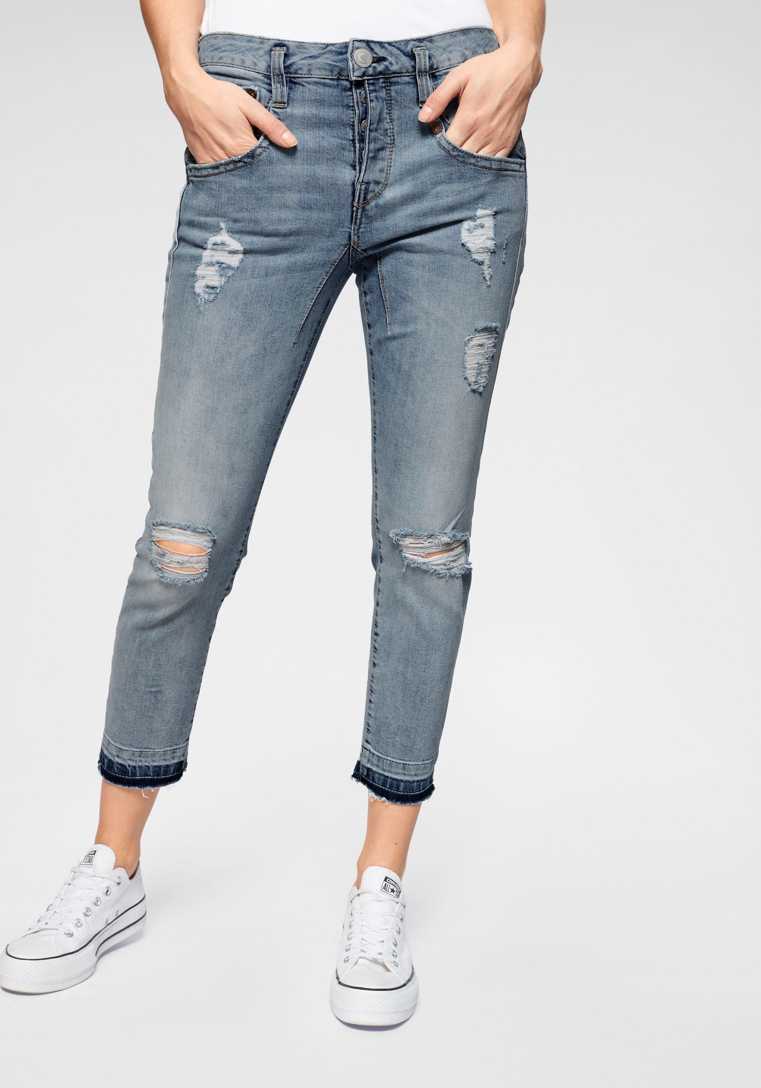 Herrlicher 7/8-Jeans »SHYRA CROPPED« Low Waist mit Destroyed Effekten ...