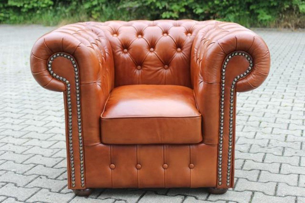 JVmoebel Кресла Chesterfield Chesterfield Ledersofa mit Sessel – Sofagarnitur (1x Sessel), Made in Europa