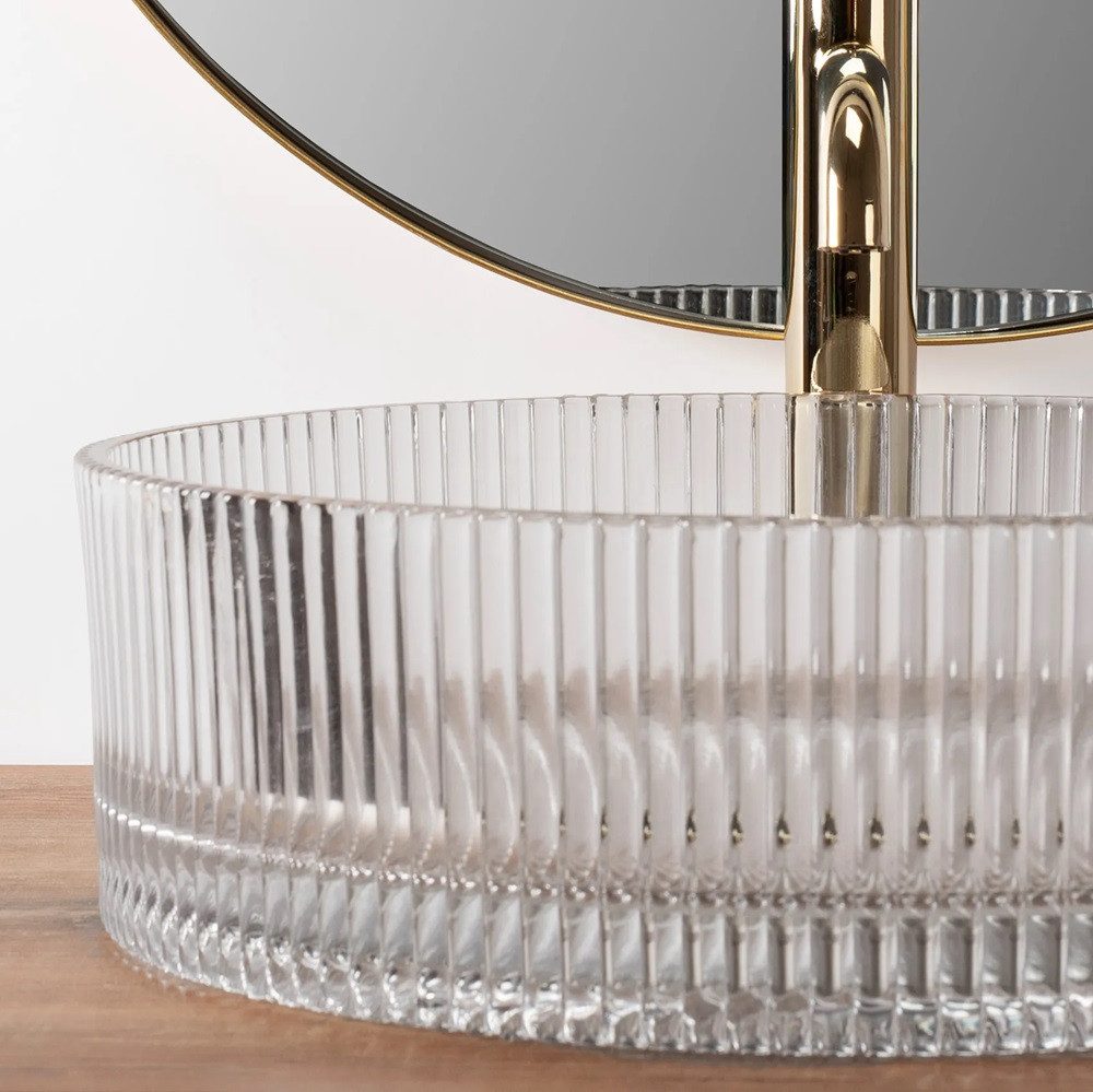 wohnwerk.idee Aufsatzwaschbecken Glaswaschbecken Ingrid Ø39,5 Schwarz günstig online kaufen