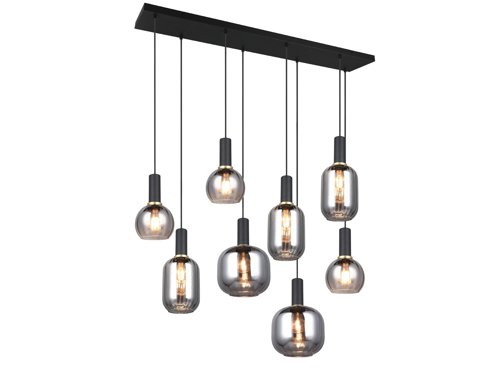 TRIO Leuchten LED Pendelleuchte, Dimmfunktion, LED wechselbar, warmweiß, Lampenschirme Glas hängend Esstisch & Kochinsel mehrflammig, B:120cm