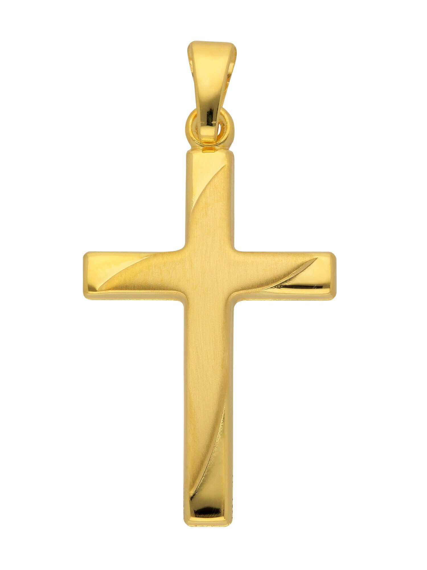 Adelia´s Kettenanhänger 585 Gold Kreuz Anhänger, Goldschmuck für Damen &  Herren, Maße - Breite 14,3 mm - Höhe 20,8 mm