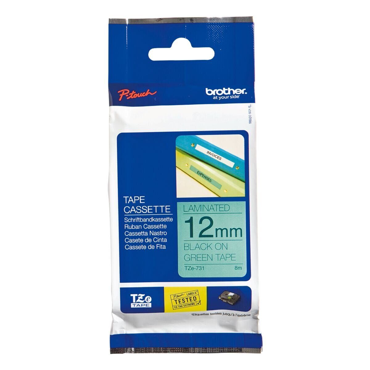 Thumbnail - Brother Beschriftungsband TZe, 12 mm x 8 m, 12,00 mm x 8,00 m, laminiert