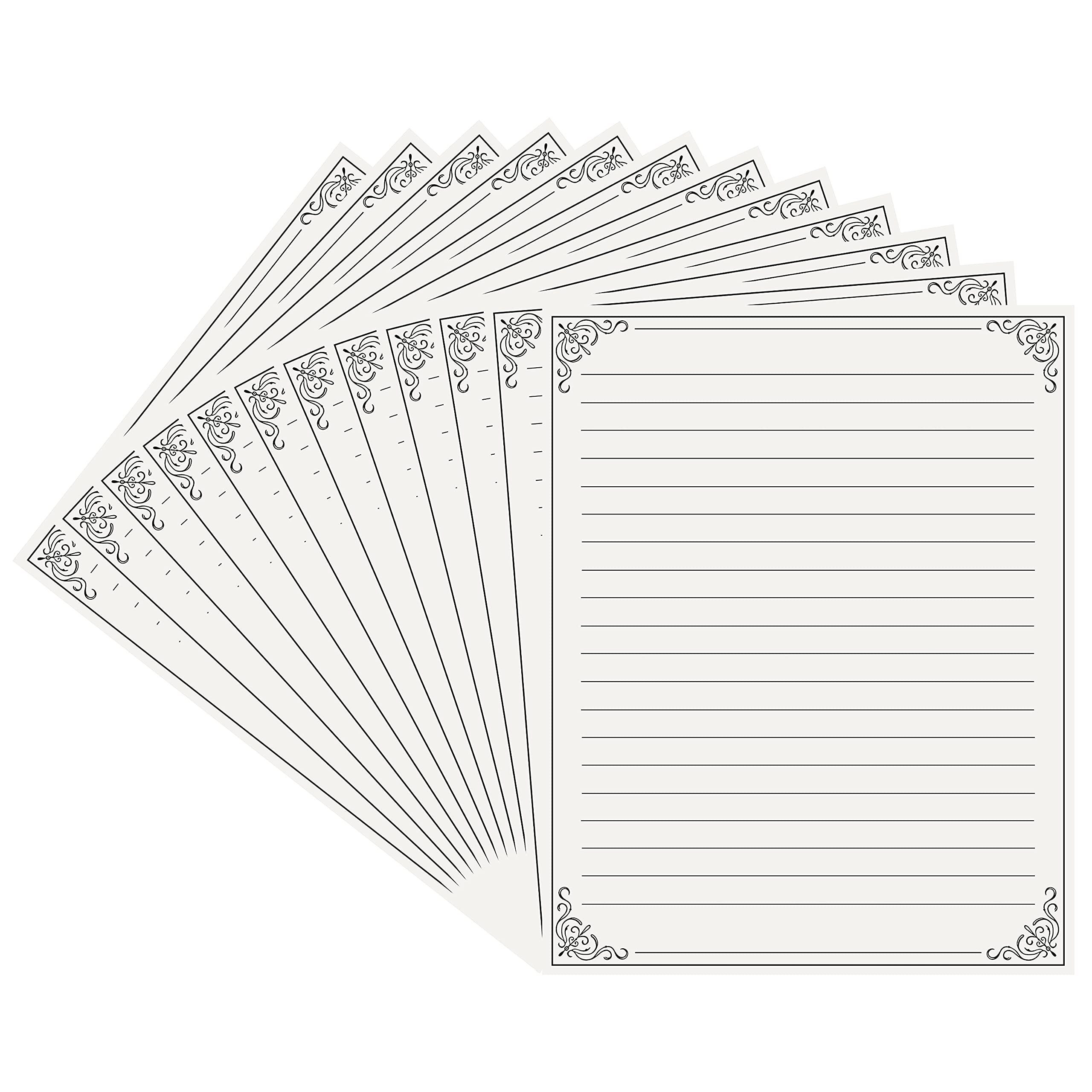 Belle Vous Aquarellpapier Vintage Briefpapier Set 48 Stück 28x21,5cm Creme