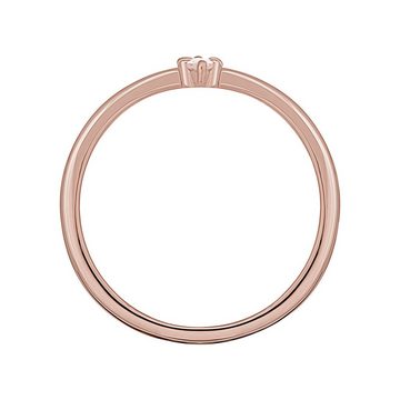 CAÏ Fingerring 925 Silber rosévergoldet mit Zirkonia