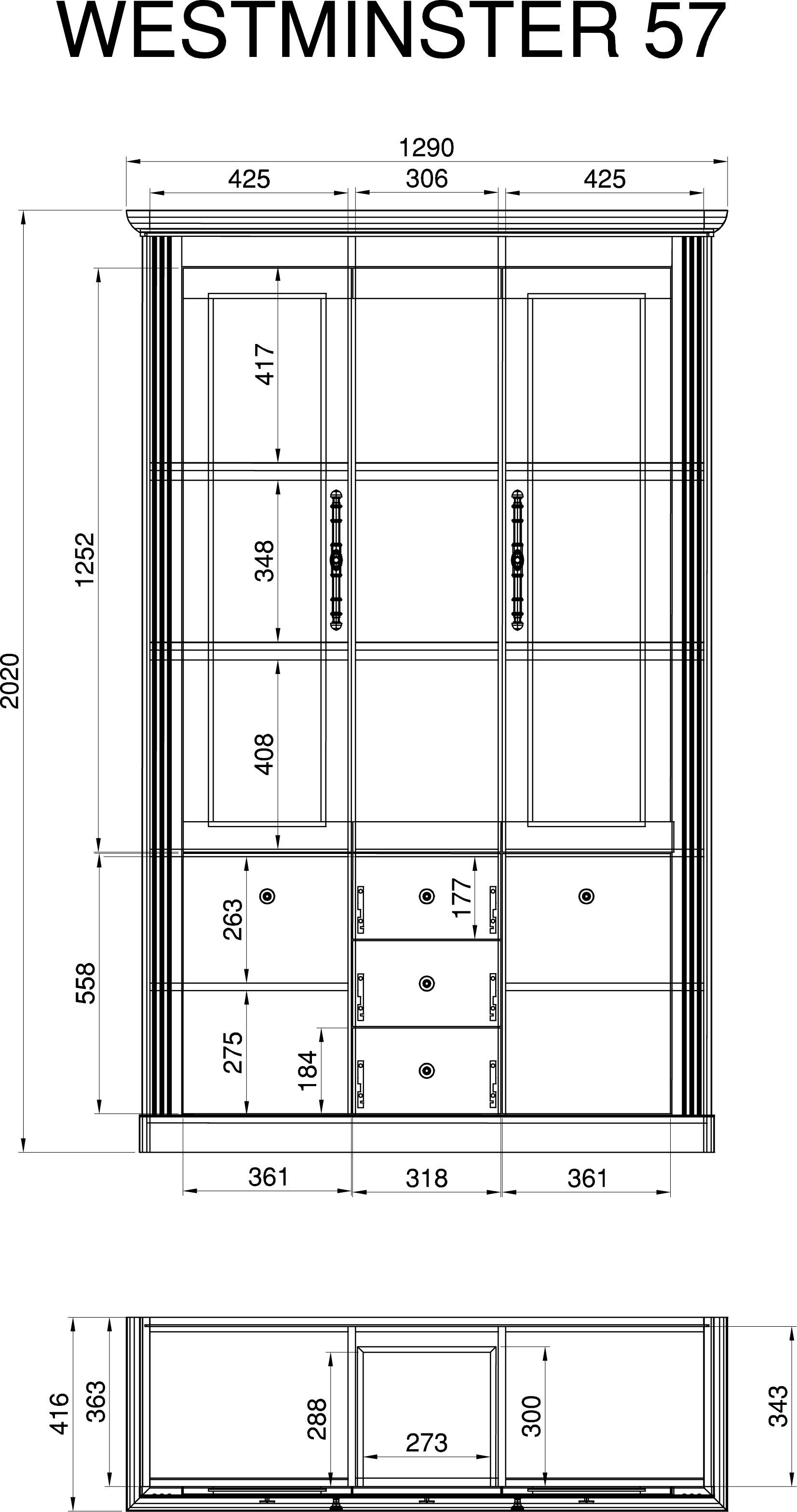 exclusiv im Dekor Home Landhausstil, Applikation romantischen affaire Grau dunkel, Westminster Grau Wotan by Buffet Eiche dunkel |