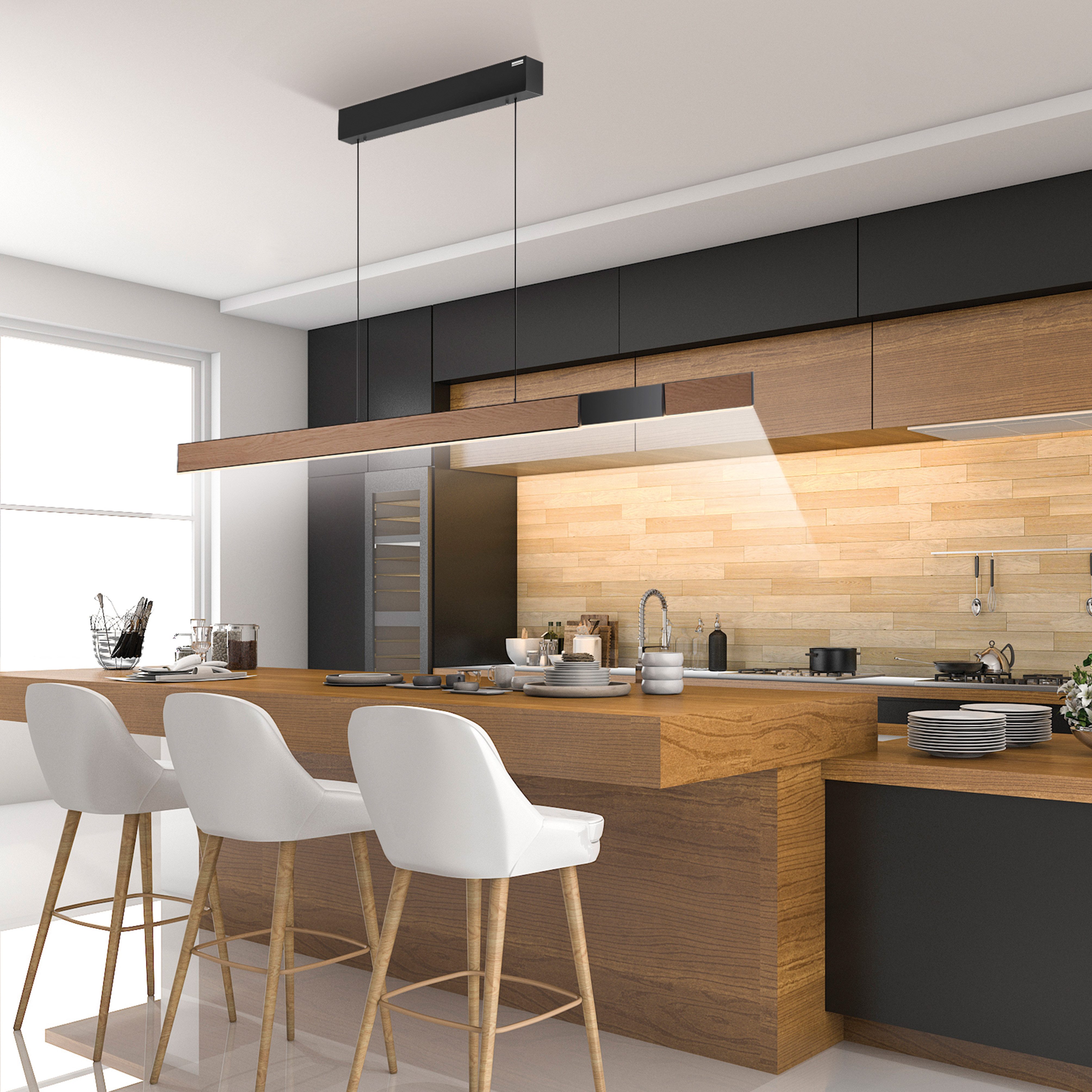 Neuhaus PURE LED Pendelleuchte PURE Moto-Rise, CCT - über Fernbedienung, LED fest integriert, warmweiß - kaltweiß, e-LIFT® Funktion, e-SLIDE® Funktion, Fernbedienung