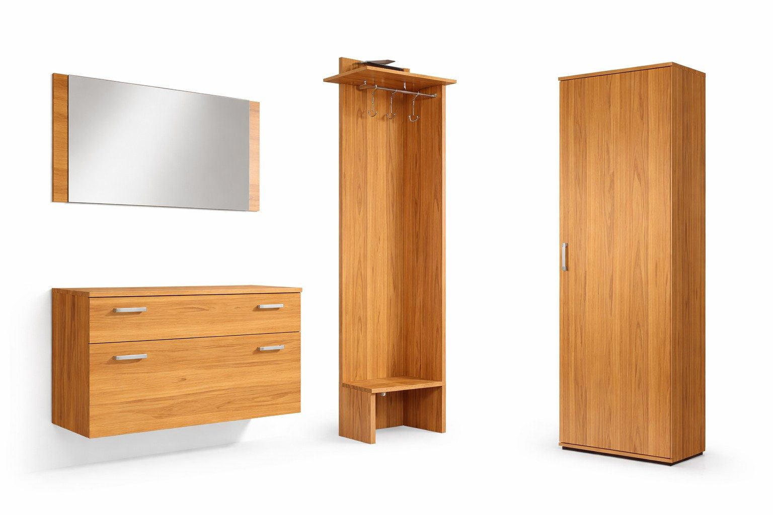 bv-vertrieb Garderoben-Set Garderobenset Kernbuche dekor Flurgarderobe Dielenset #730