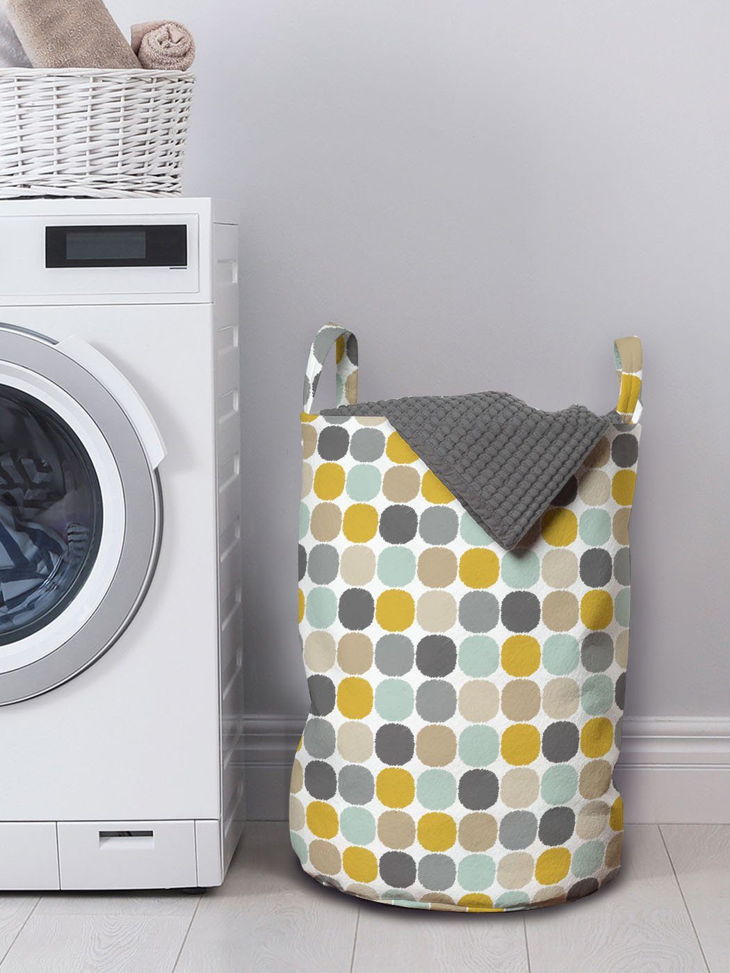 Griffen Farben Abakuhaus Wäschesäckchen für Squares Wäschekorb Gedämpfte Kordelzugverschluss mit Waschsalons, abgerundete