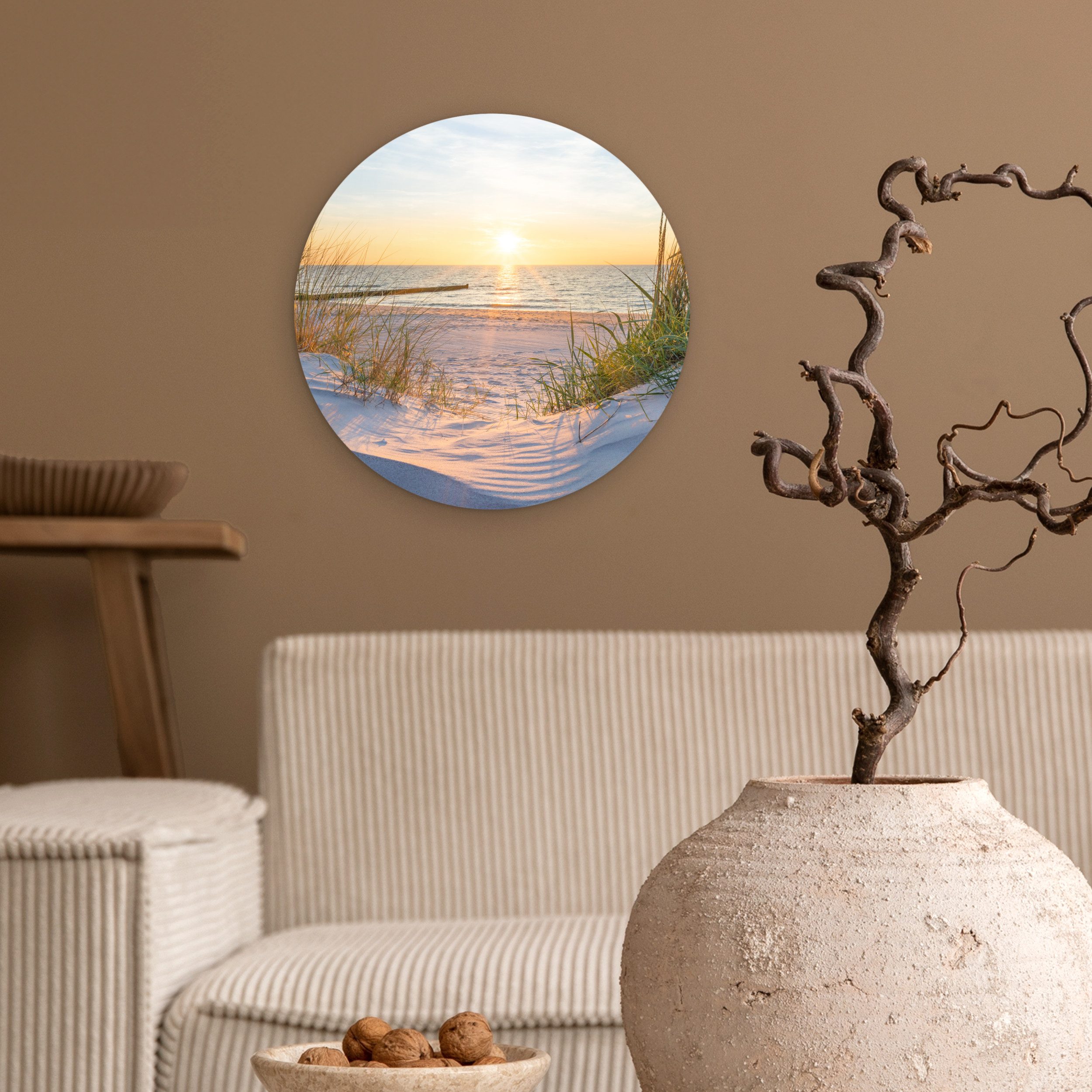 MuchoWow Gemälde Strand - Sonne - Düne - Gras - Sand - Horizont, Fotodruck günstig online kaufen