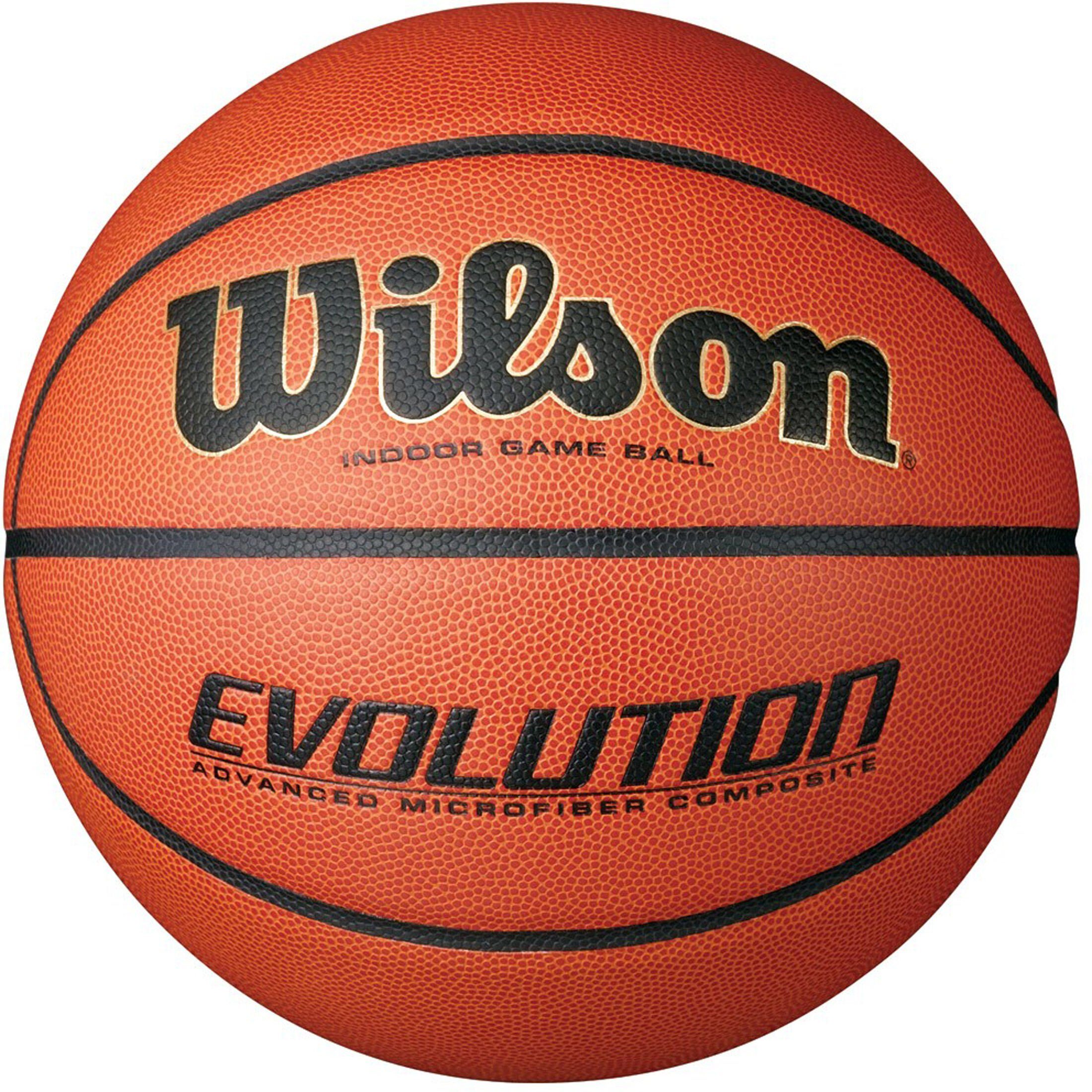 Wilson Basketball Evolution Basketball Größe 6, Orange-Schwarz