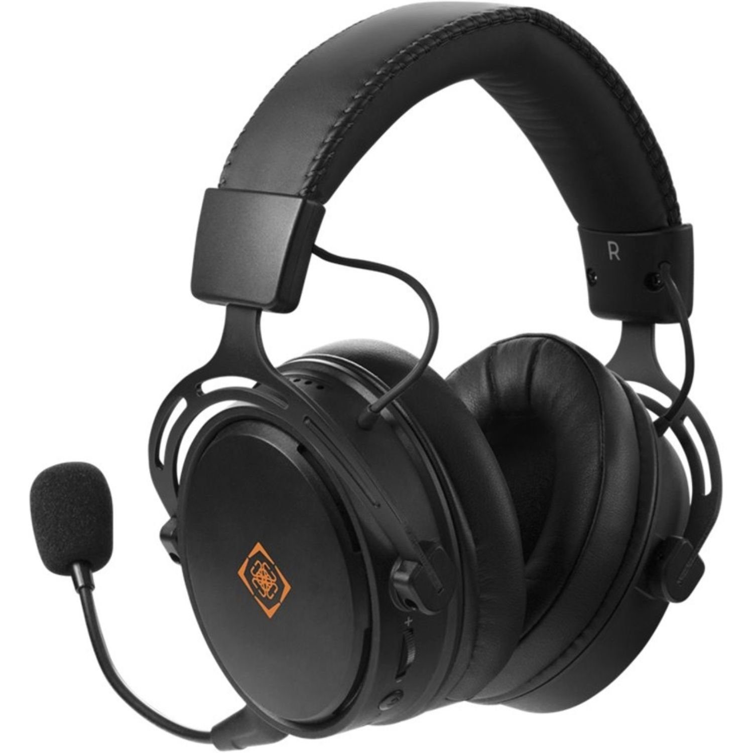 Jahre Herstellergarantie) Gaming (inkl. Headset DELTACO Kabelloses DH410 schwarz 3,5-mm-Kabel) 5 Kopfhörer Headset (verstellbar,