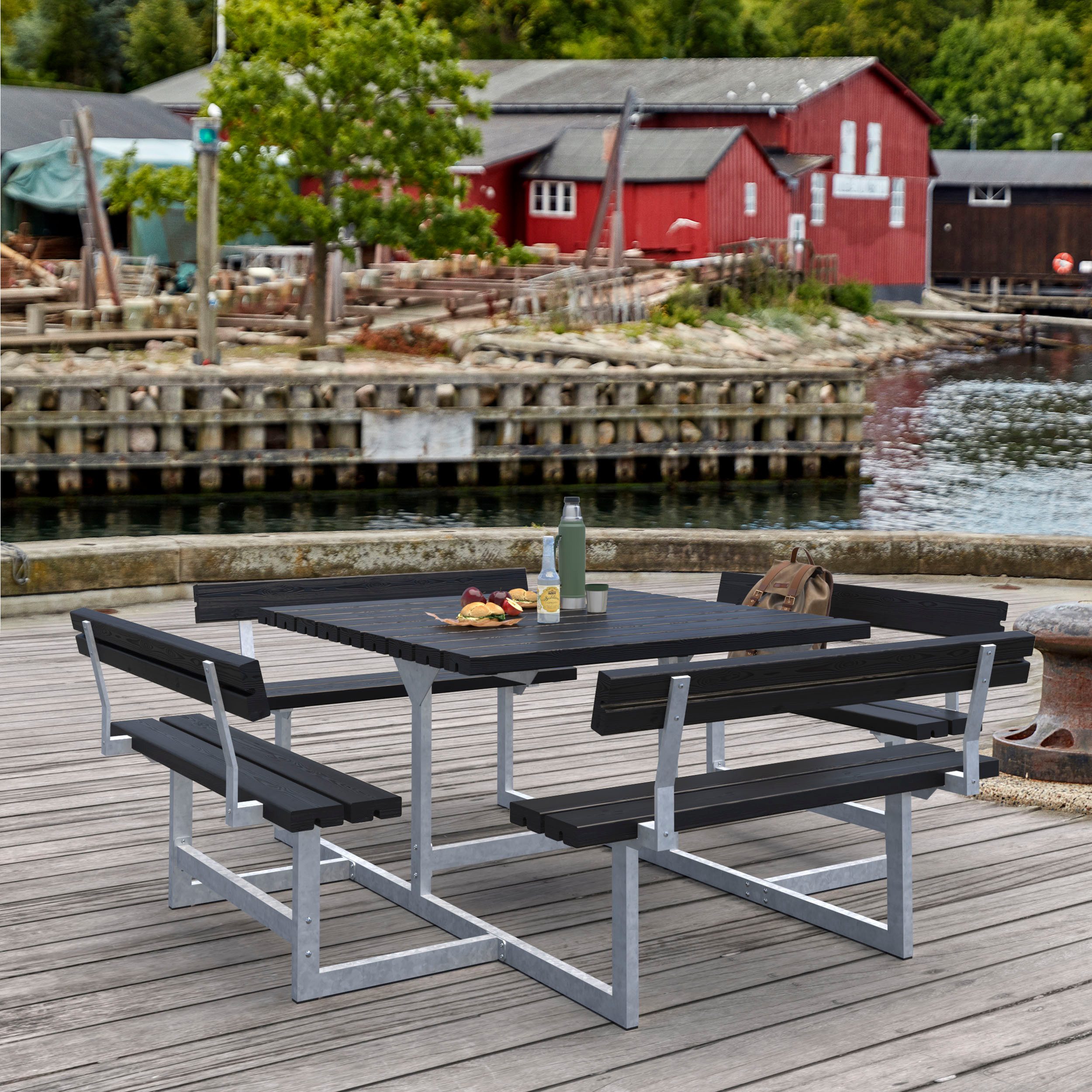 PLUS Garten-Essgruppe »Picnic« Kombimöbel mit 4 Rückenlehnen, (1-tlg), 224x224x76/45 cm