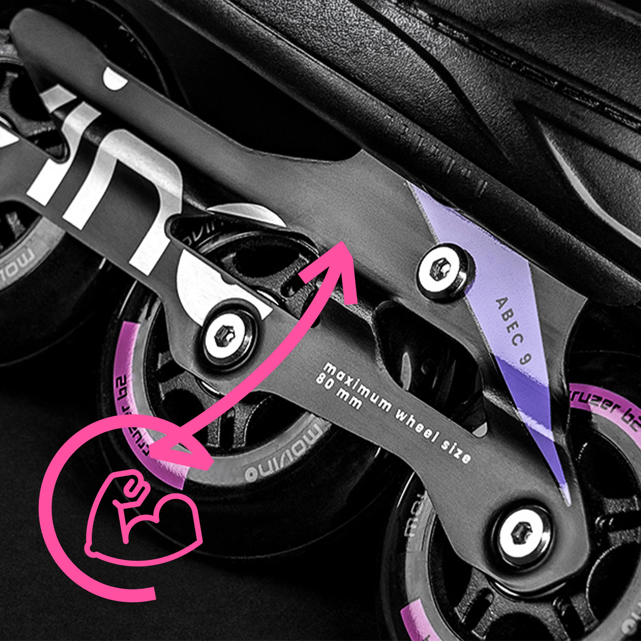 Movino Inlineskates Inliner MOVINO CRUZER B2 verstellbar ABEC-9 Aluminium-Schiene