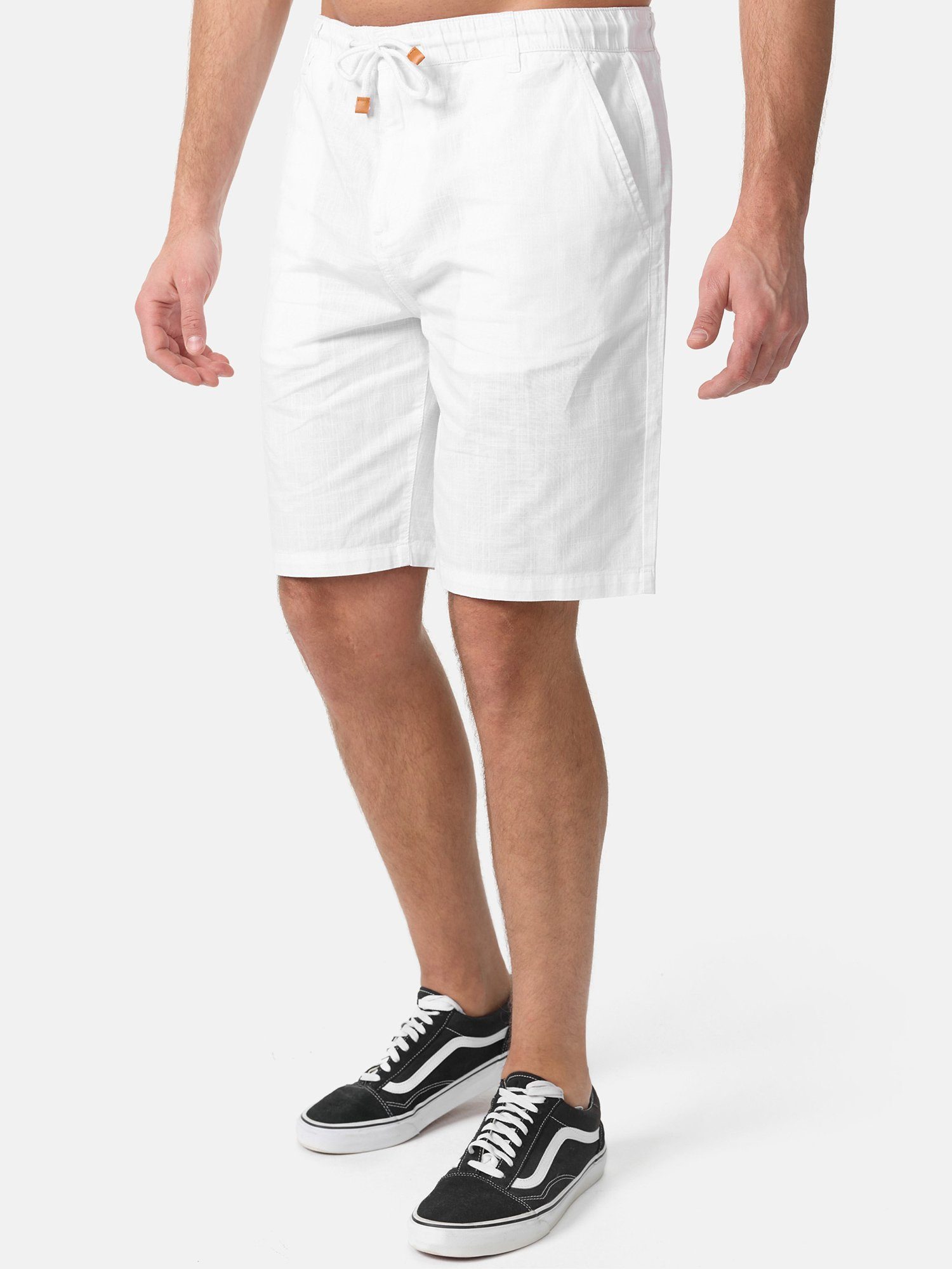 Hose in Leinen-Optik Tazzio Shorts weiß moderne & kurze A205 zeitlose