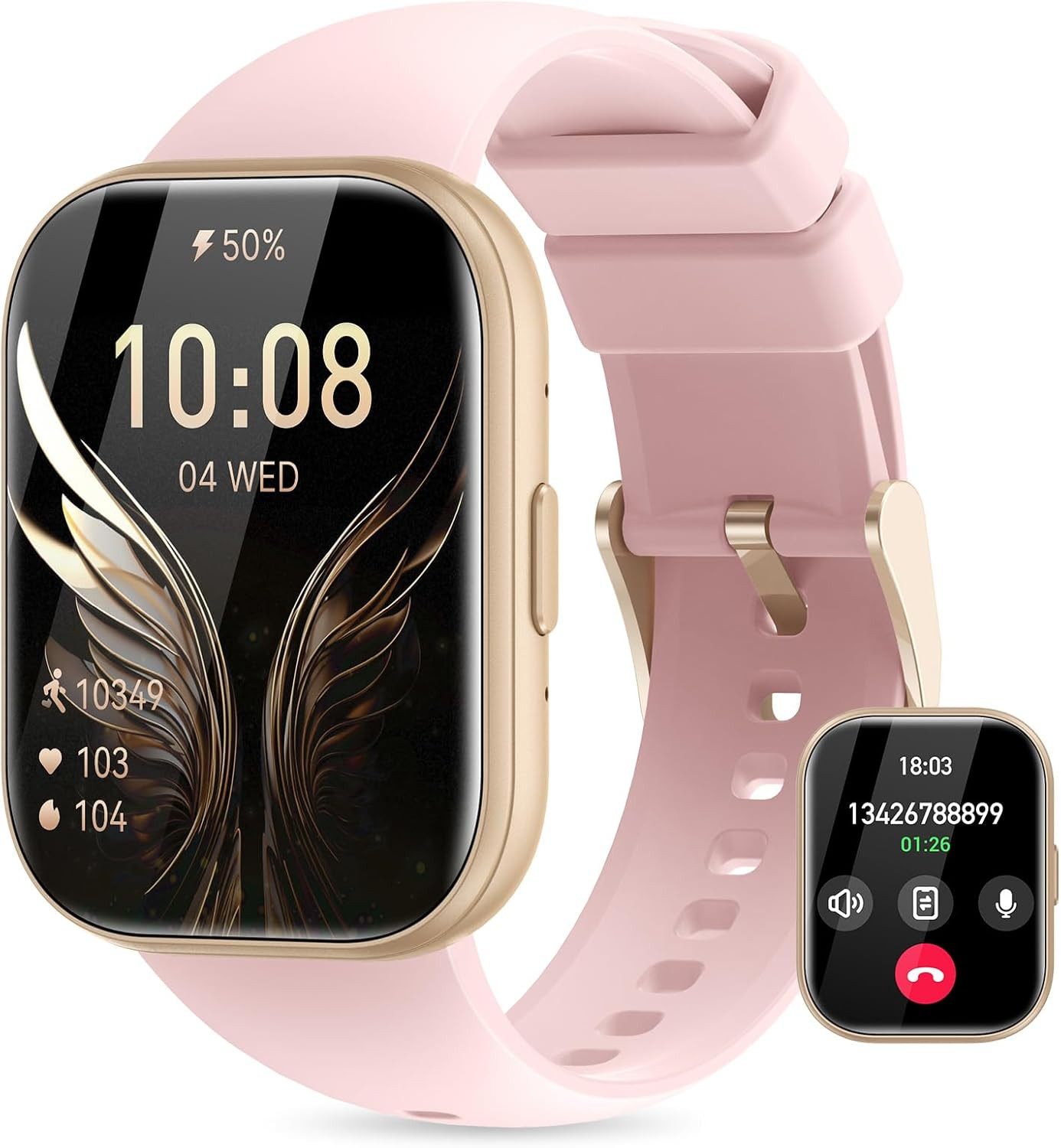 Miecgth IW06 Smartwatch (4,4 cm, android ios), Elegante Damen Smartwatch mit Fitnessfunktionen