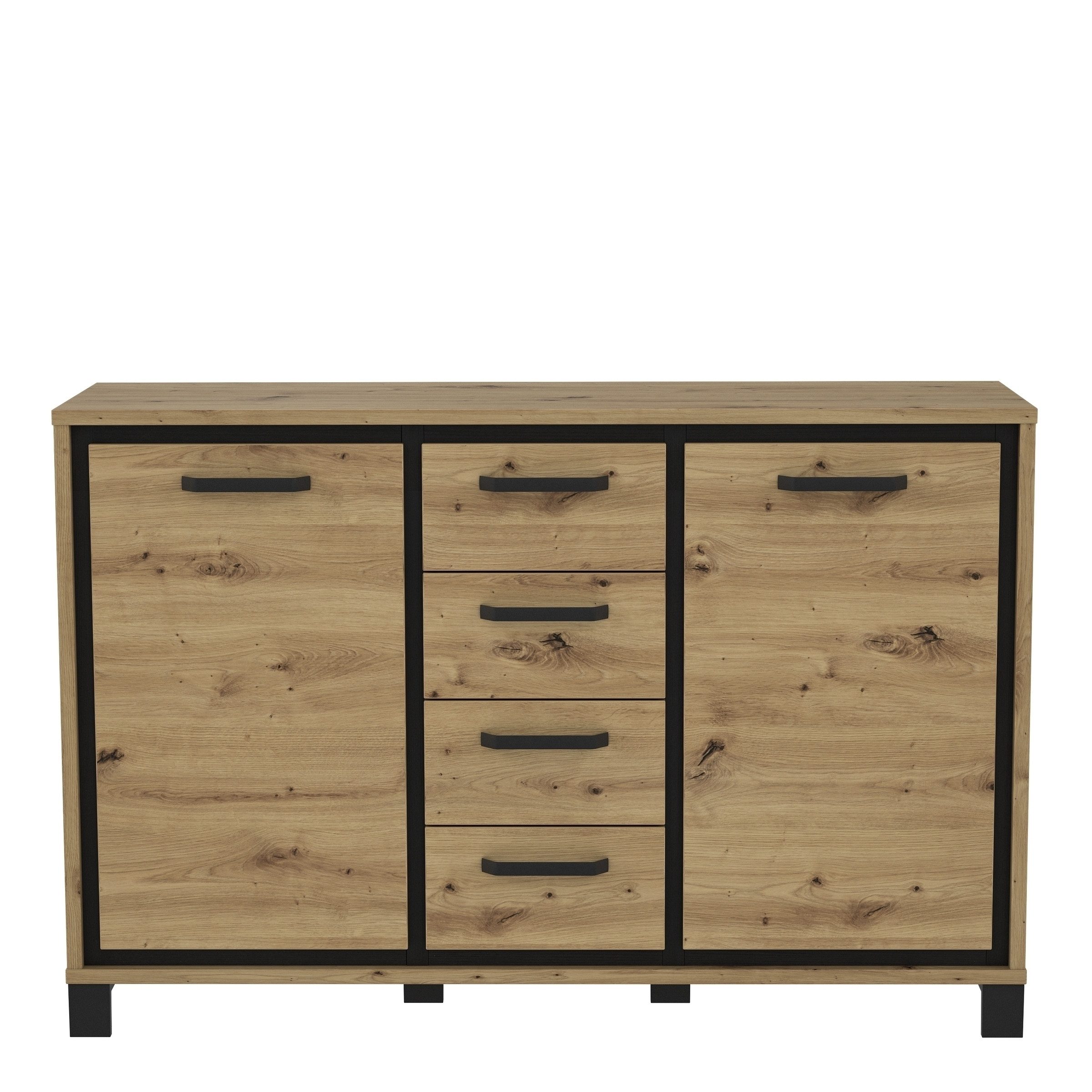 freiraum Kommode Trondheim, in schwarz,braun - 138,4x91,2x41,5cm (BxHxT)