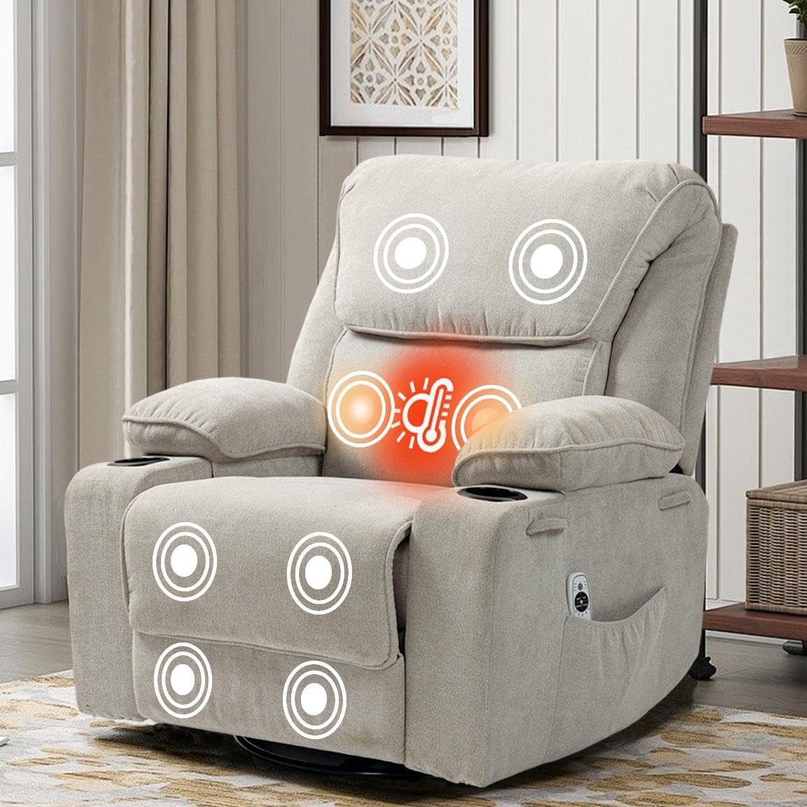 BRTHORY Massagesessel Relaxsessel mit Massagefunktion, Fernsehsessel, günstig online kaufen