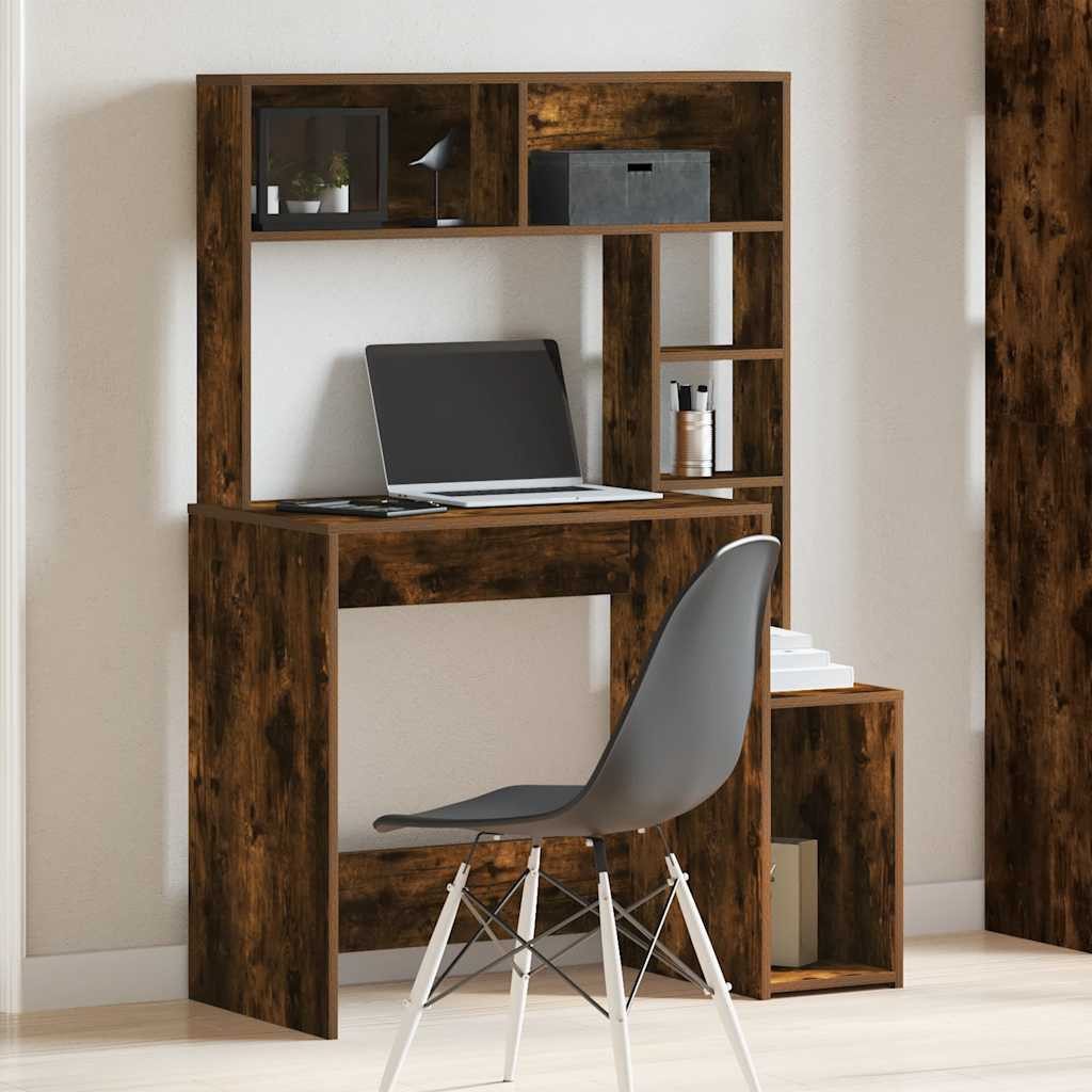 vidaXL Schreibtisch Schreibtisch mit Regal Räuchereiche günstig online kaufen