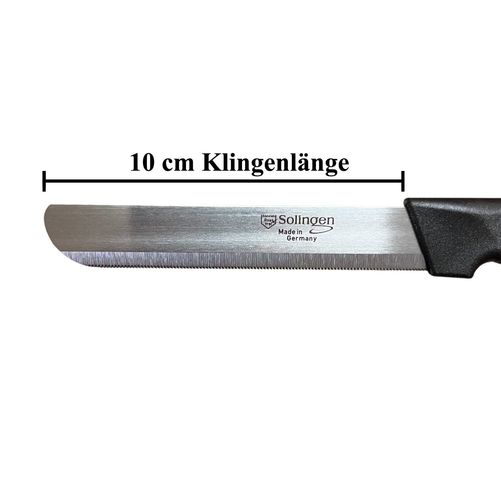 Visaggio Obstmesser Solingen Allzweckmesser Schälmesser Gemüsemesser Küchenmesser, Sägeschliff, Matt, Edelstahl, Zubereitungsmesser, Schmiermesser