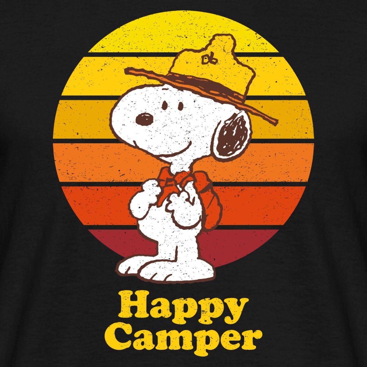 Spreadshirt T-Shirt Peanuts Snoopy Happy Camper Camping Männer T-Shirt (1-tlg)