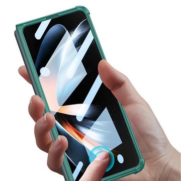 Wigento Handyhülle Für Samsung Galaxy Z Fold4 5G 360 Grad Schock Vollschutz Cover Handy Tasche Hülle Etuis Transparent