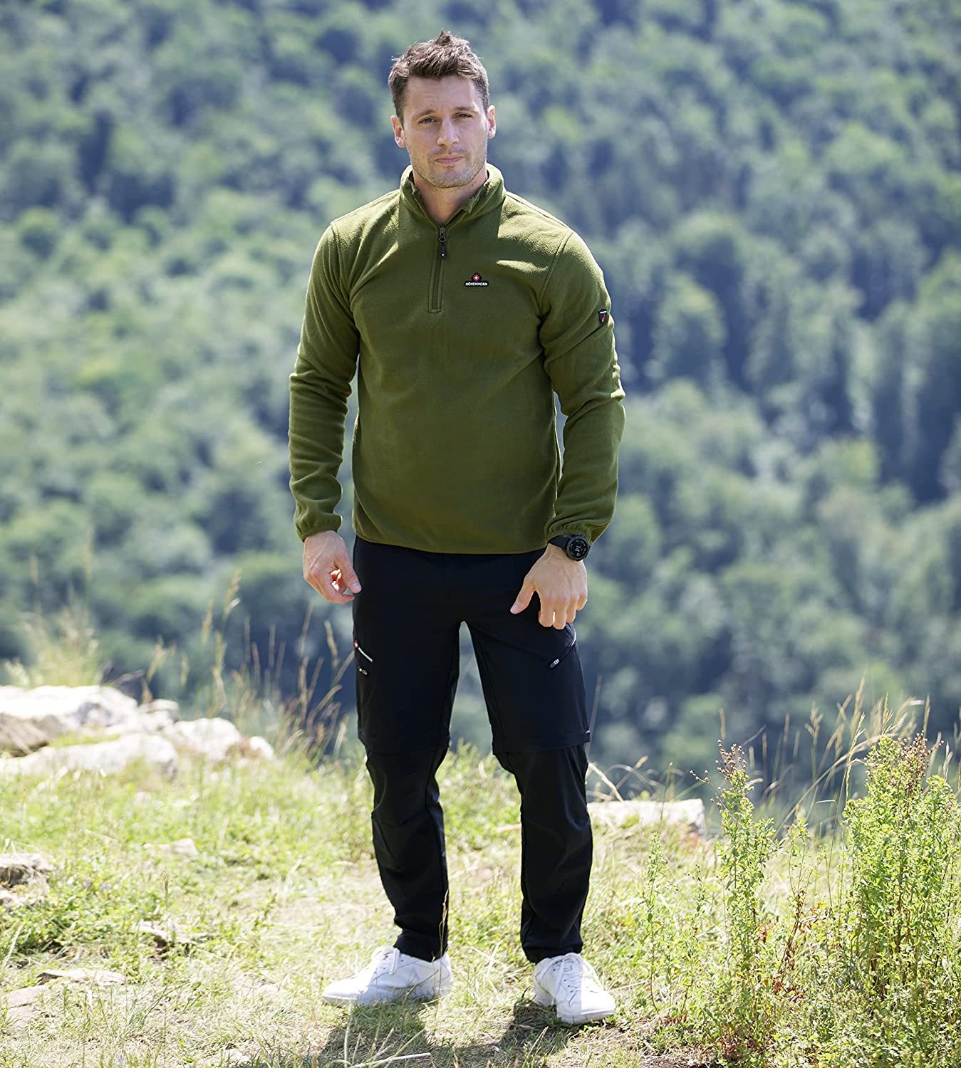 Höhenhorn Fleecepullover Skyja Herren Fleece Pullover für Männer Sweatshirt 1/4 Zip Microfleece – Bild 4 von 5