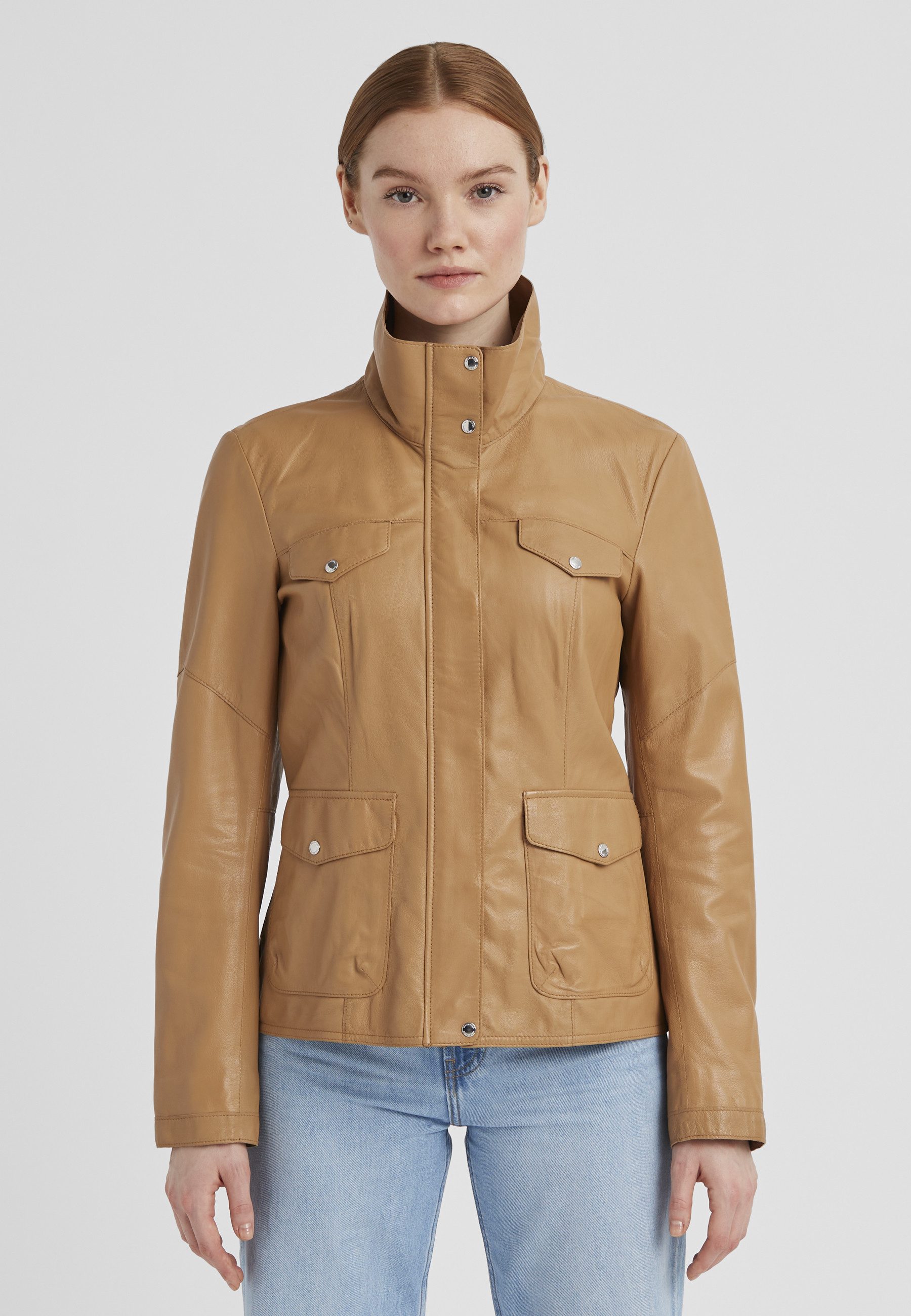 Lederjacke MSPeggy Damen Bikerjacke Jacke Leder klassisch
