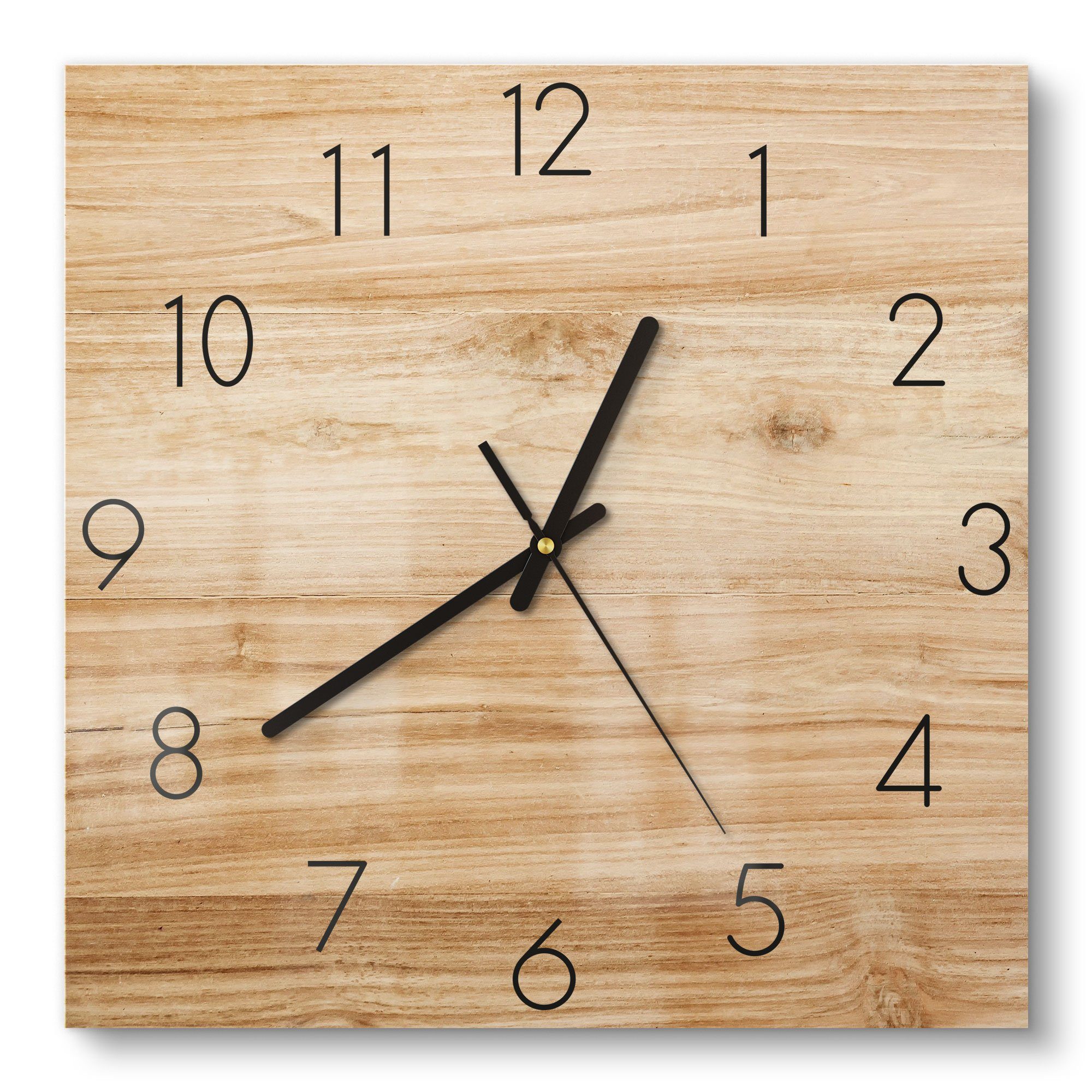 DEQORI Wanduhr 'Holzstruktur detailliert' (Glas Glasuhr günstig online kaufen