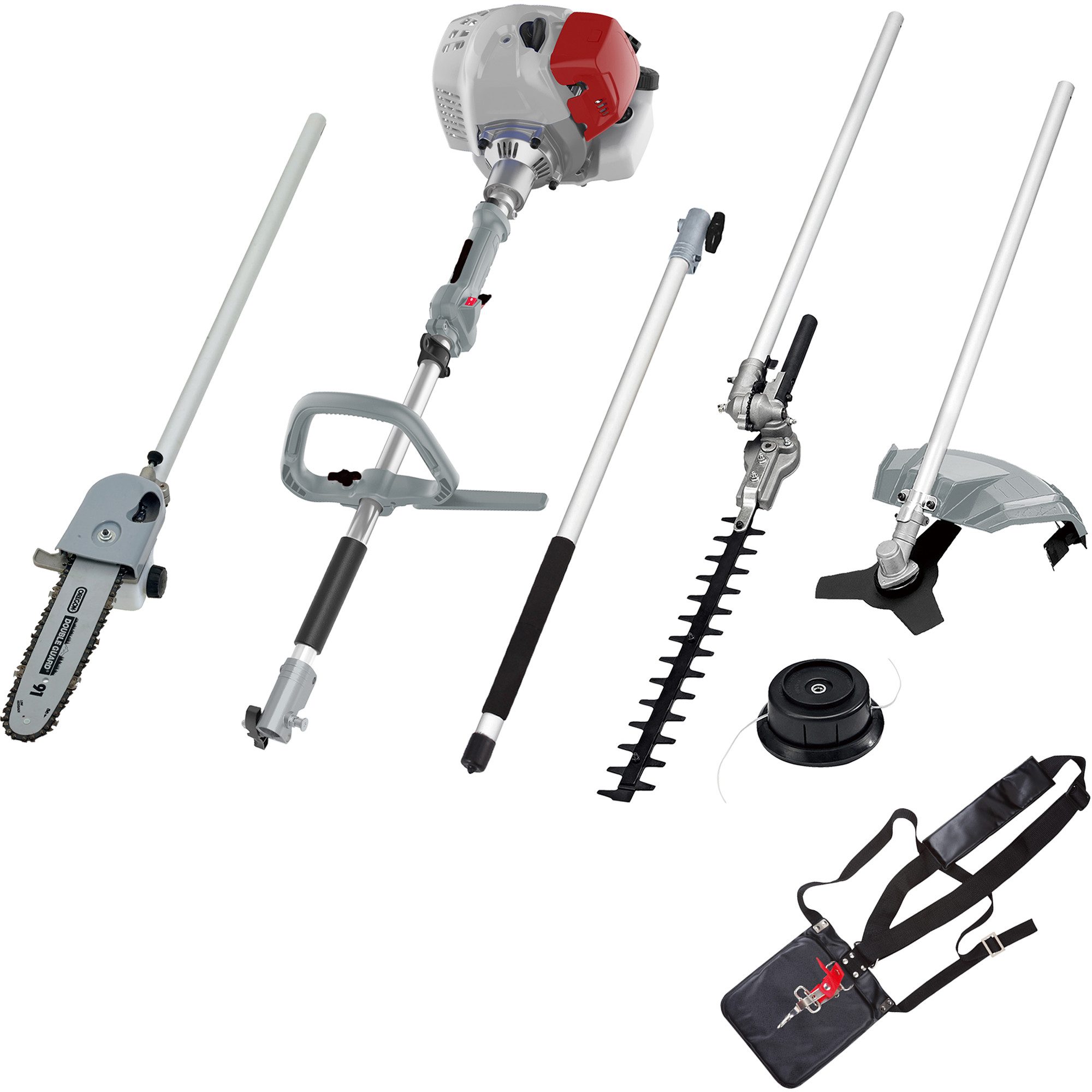 ikra GmbH Garten-Multifunktionsgerät IBKH 33-1, Benzin, 4in1: Rasentrimmer, Freischneider, Teleskop-Heckenschere & Entaster