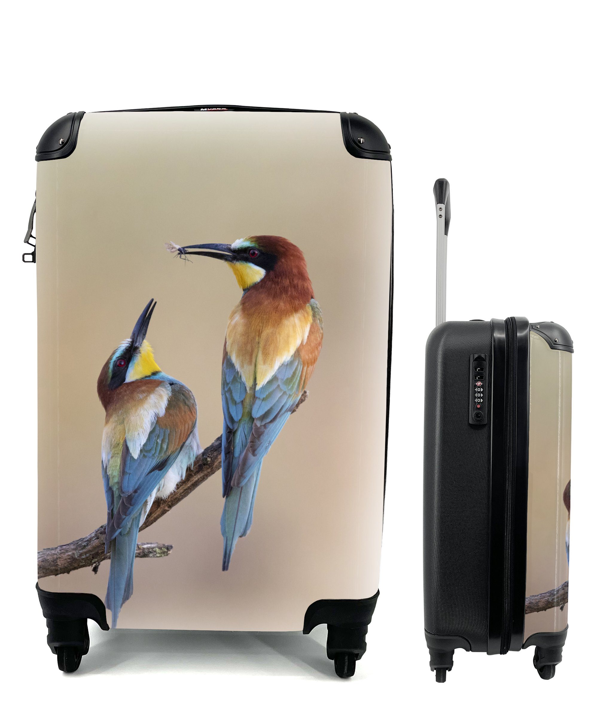 Reisetasche mit Insekt Reisekoffer Trolley, Freunde, rollen, Ferien, MuchoWow Vogel Rollen, - Handgepäckkoffer 4 - für Handgepäck