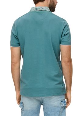 s.Oliver Kurzarmshirt Poloshirt mit bedrucktem Kragen Kontrast-Details