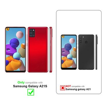 Cadorabo Handyhülle Samsung Galaxy A21s Samsung Galaxy A21s, Flexible TPU Silikon Handy Schutzhülle - Hülle - mit Glitzer