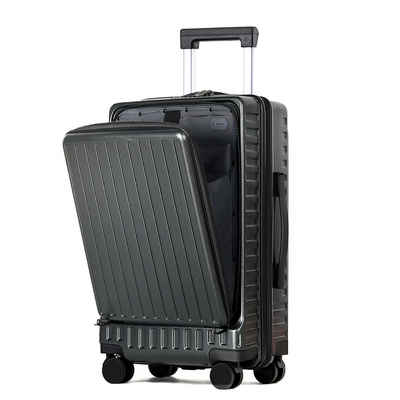 TAN.TOMI Handgepäck-Trolley Handgepäck Koffer mit Laptoptasche mit Frontöffnung, 20 Zoll PC Koffer, 4 Rollen, Leicht Hartschalenkoffer, TSA Schloss, 360°Schwenkrollen