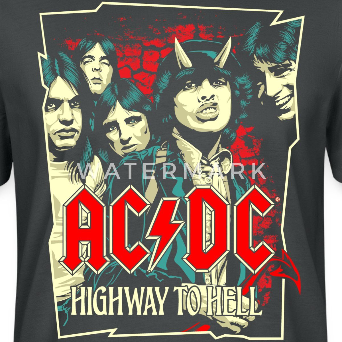 Spreadshirt T-Shirt AC/DC Bandlogo Bild Highway günstig online kaufen