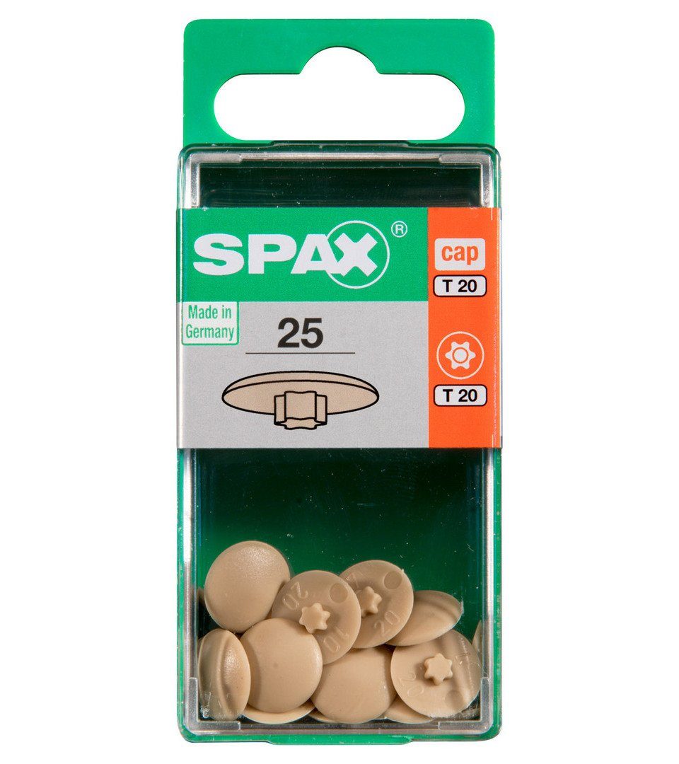 SPAX Abdeckkappe Spax Abdeckkappen beige zum stecken - 25 Stk.