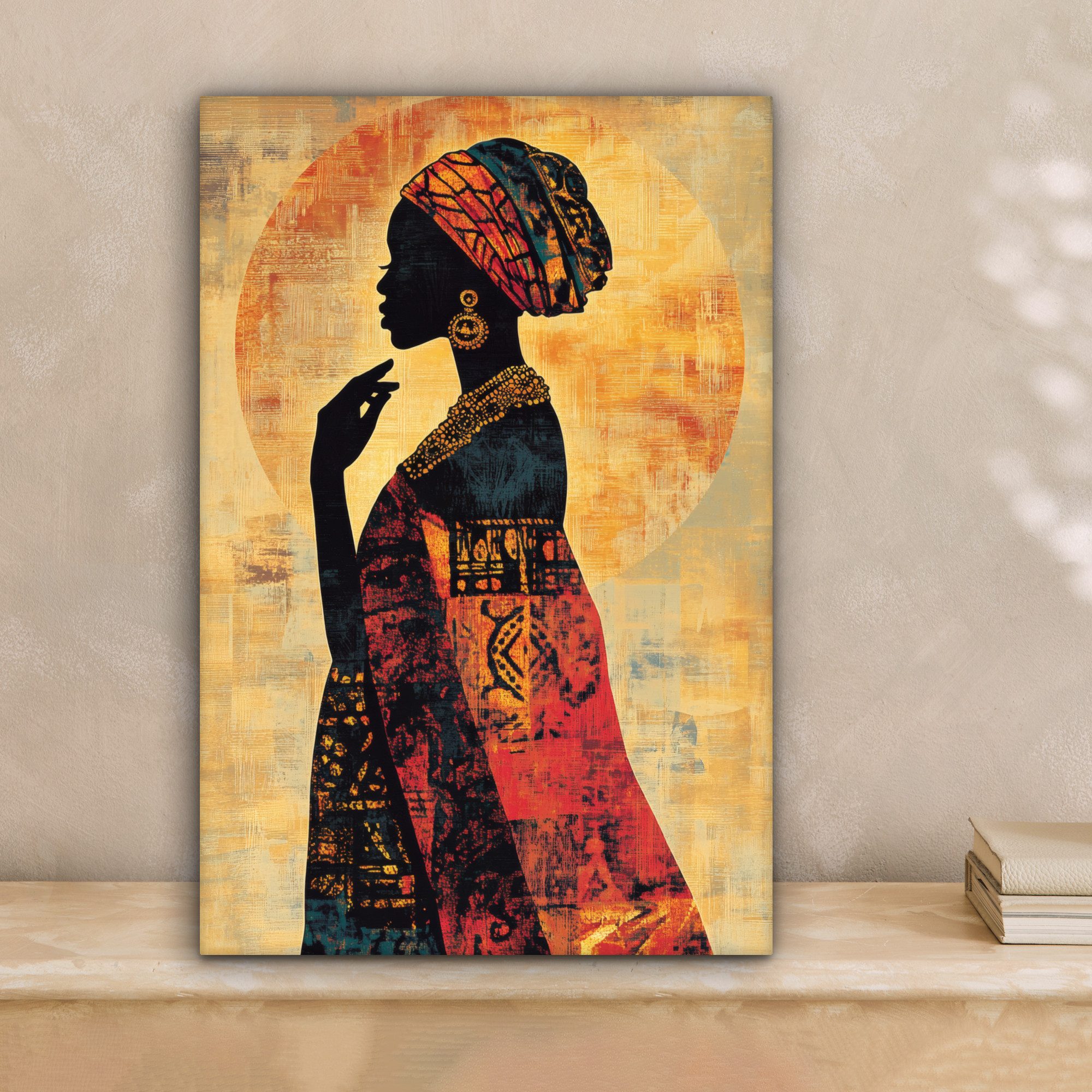 OneMillionCanvasses® Leinwandbild Frau - Scherenschnitt - Muster - Verschnö günstig online kaufen