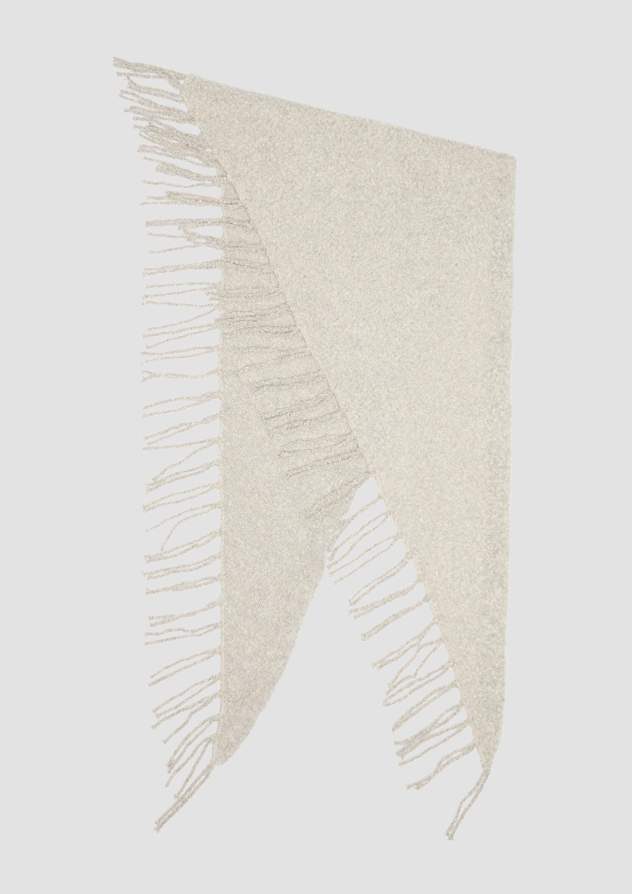 s.Oliver Schal Tuch, Bouclé-Tuch mit Fransen
