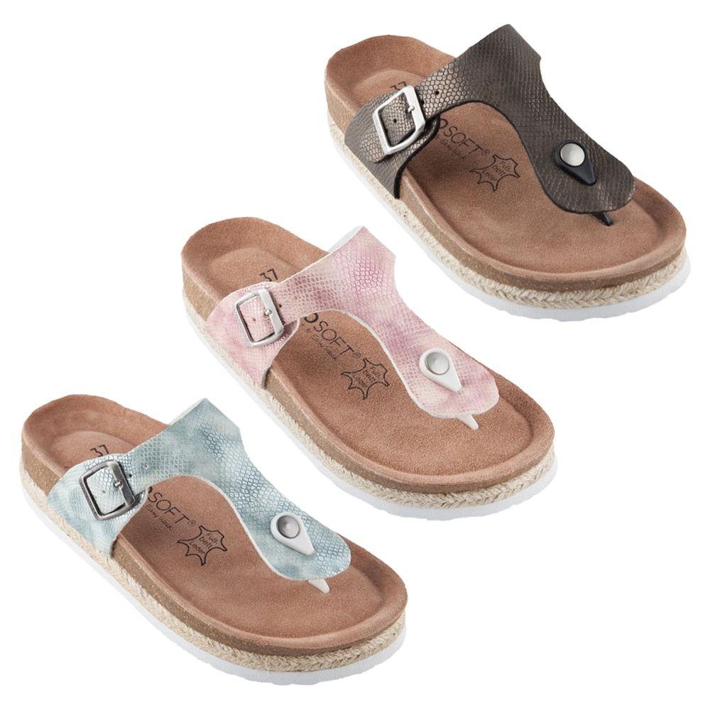 Amelie Sandale Leder - Walk Khaki Größe 37 Easy Comfort Sandalen Biosoft & Sommer Damen 43 Biosoft Flache Optik