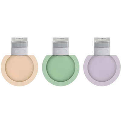 FIDDY Reisebehälter 3 Silikon-Reiseflaschen-Set, tragbar, auslaufsicher (Anzug, 3 St., 3 Silikonflaschen 60ML, 90ML), Nachfüllbare kosmetische Quetschflaschen-Toilettenartikel